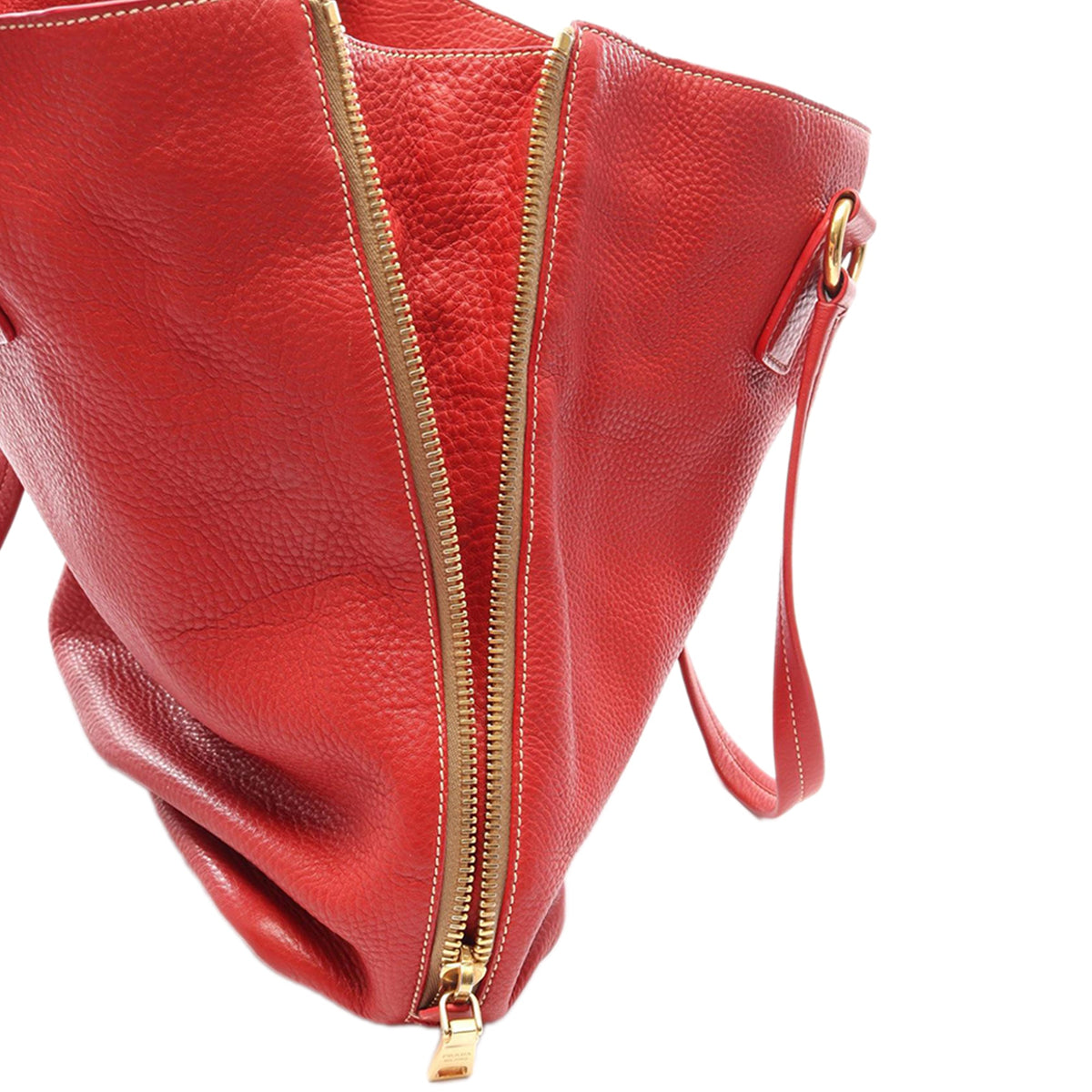 Prada Vitello Daino Side Zip Tote