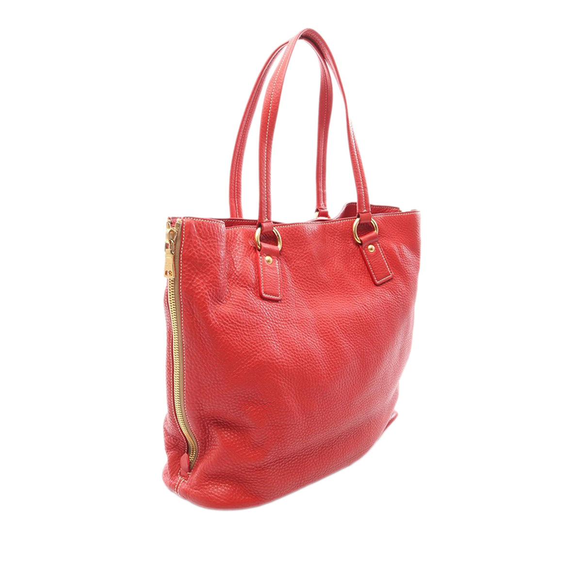 Prada Vitello Daino Side Zip Tote