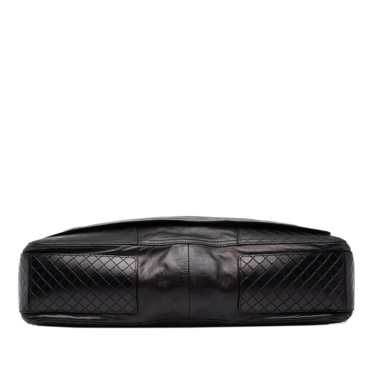 Bottega Veneta Intrecciato Trimmed Nappa Messenger Bag — Black