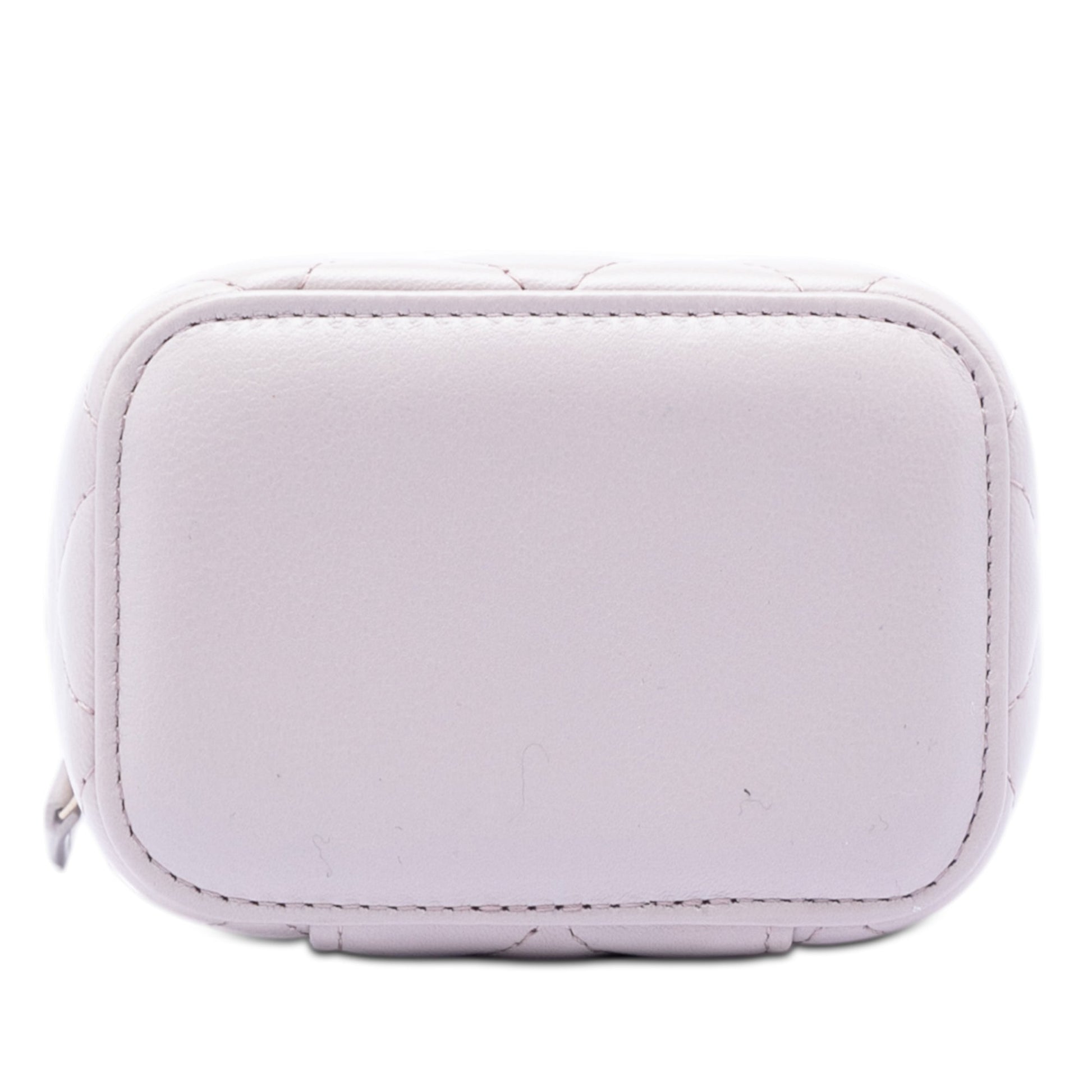 Chanel Mini Quilted Lambskin Pearl Crush Vanity Case With Chain