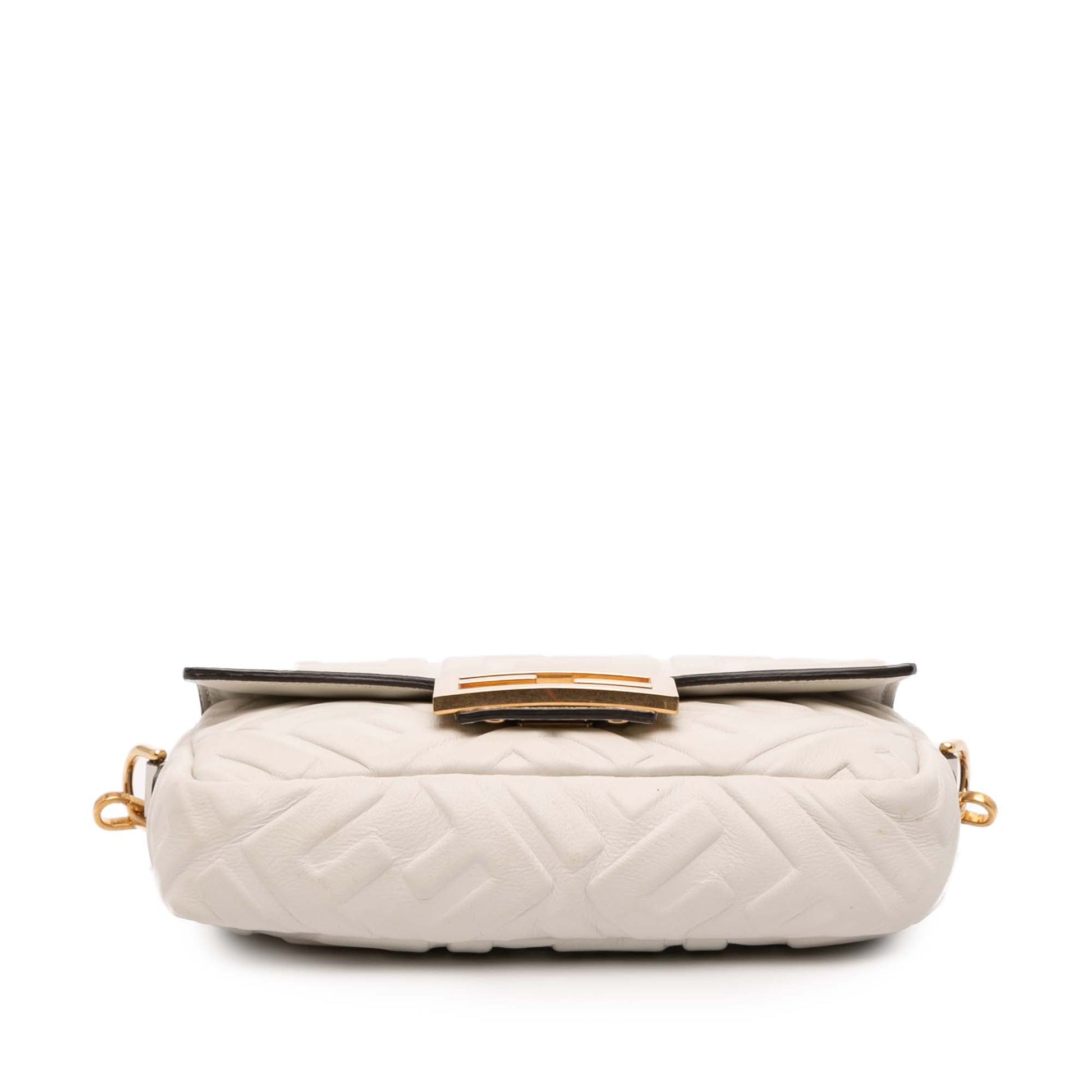 Fendi Mini Zucca Embossed Leather Baguette Satchel