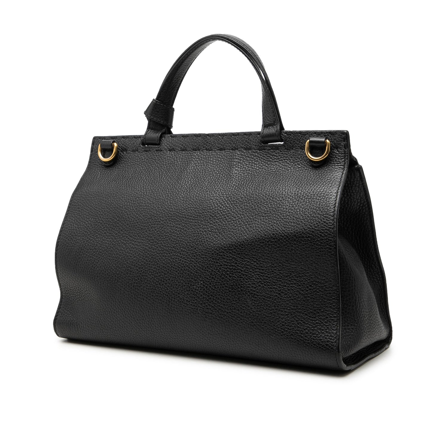 Gucci Small GG Marmont Grained Calfskin Top Handle Satchel