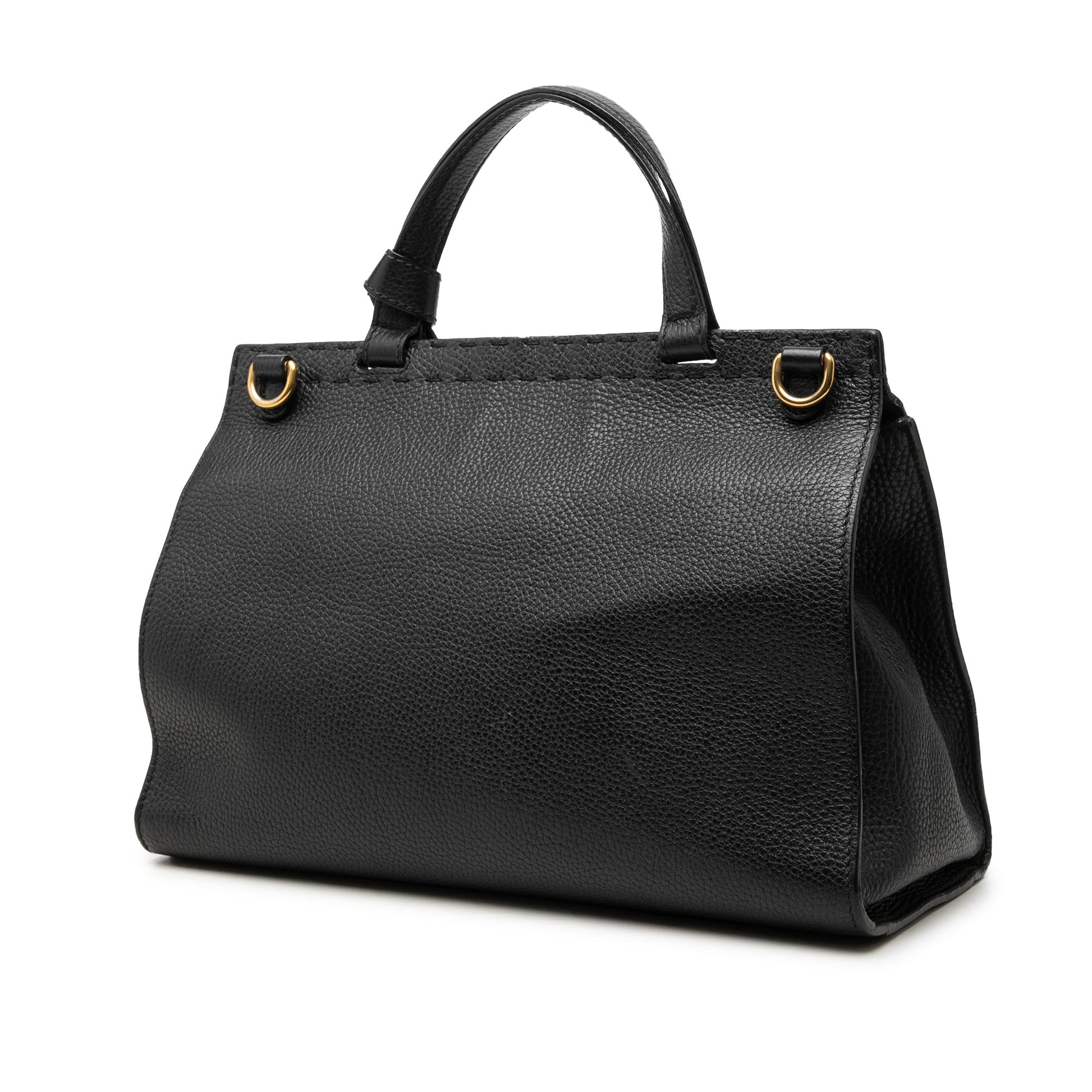 Gucci Small GG Marmont Grained Calfskin Top Handle Satchel