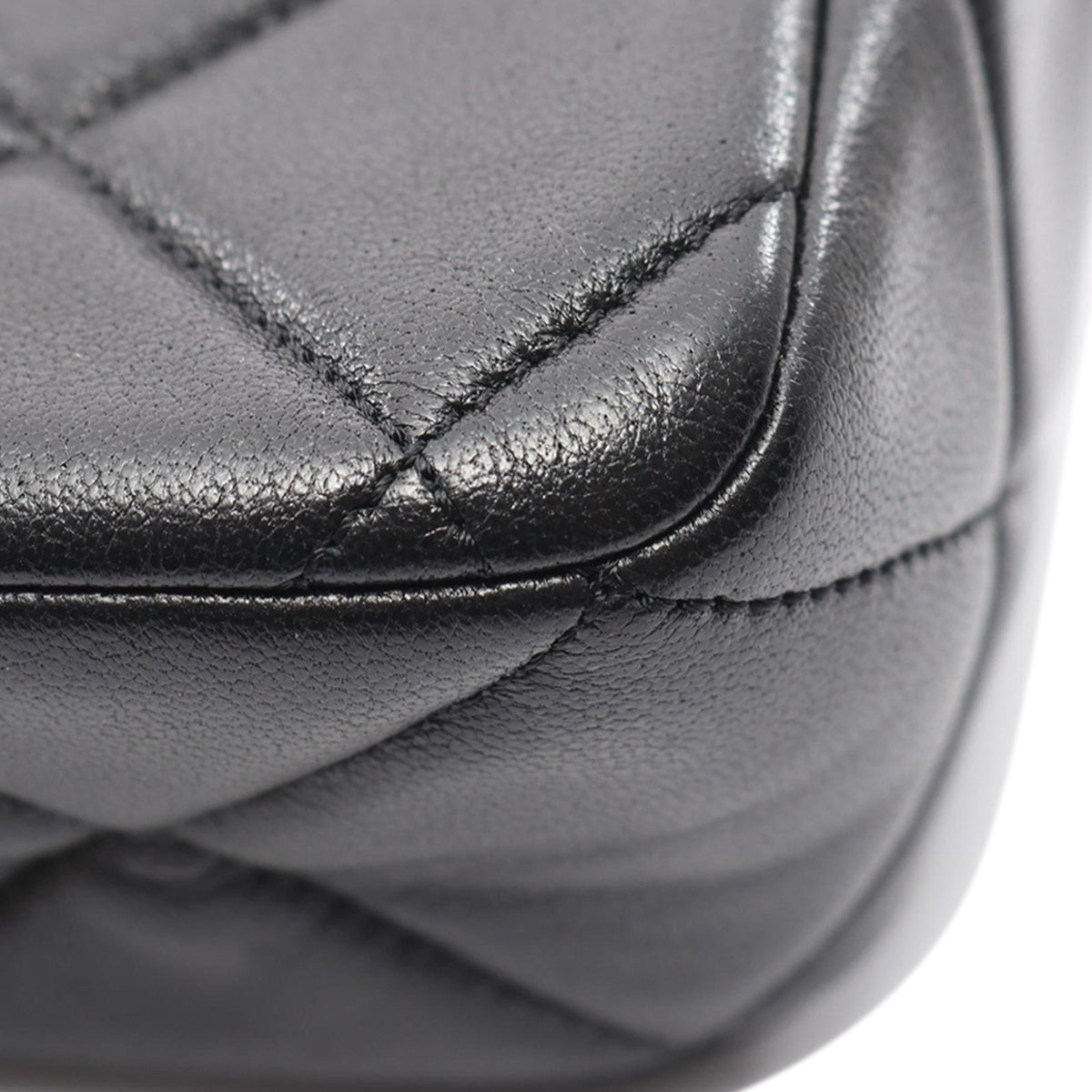 Chanel Mini Quilted Lambskin Single Flap — Black