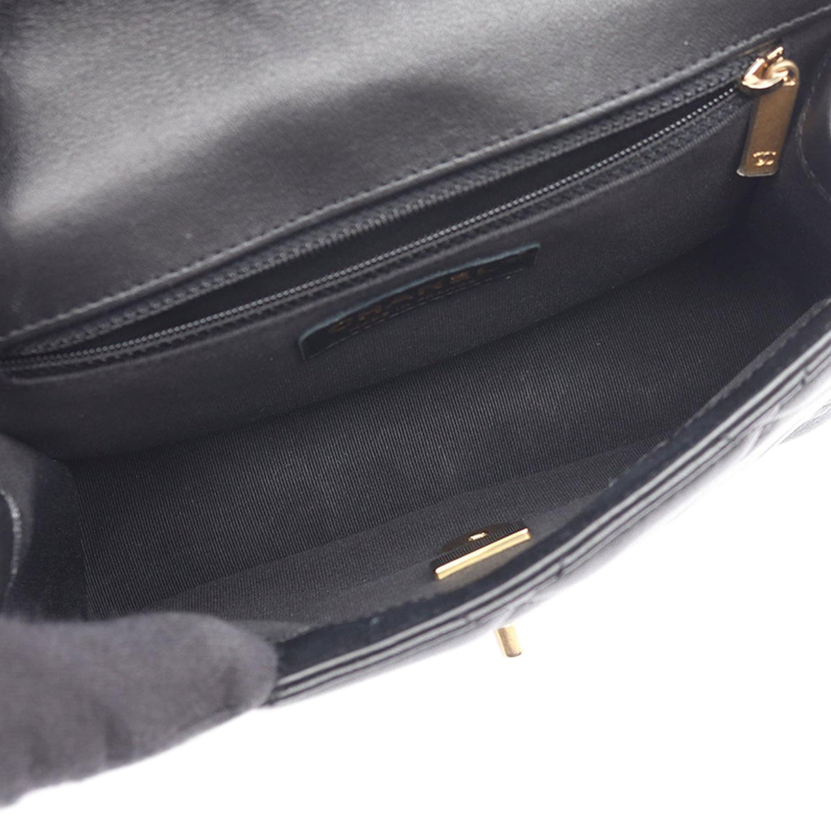 Chanel Mini Quilted Lambskin Single Flap — Black