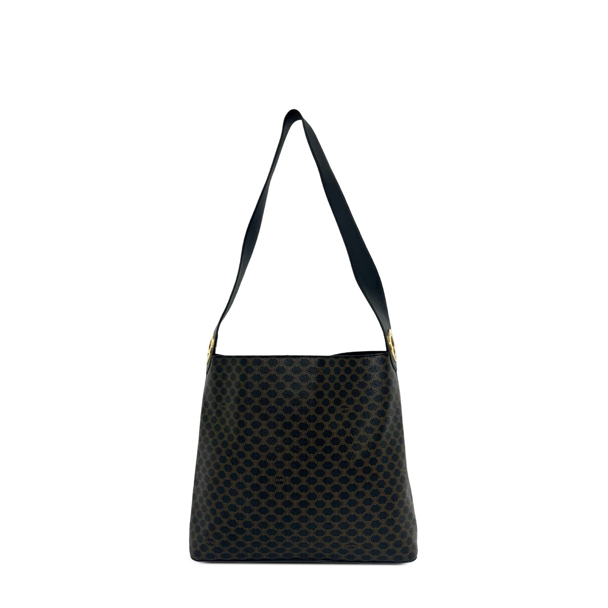 Celine Macadam Coated Canvas Crossbody — Brown