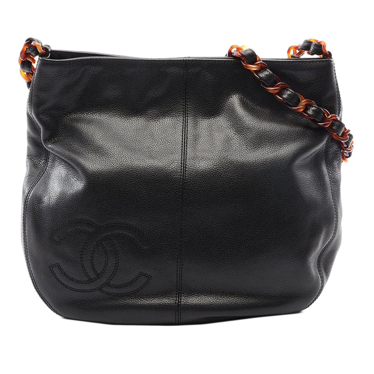 Chanel CC Grained Calfskin Crossbody — Black
