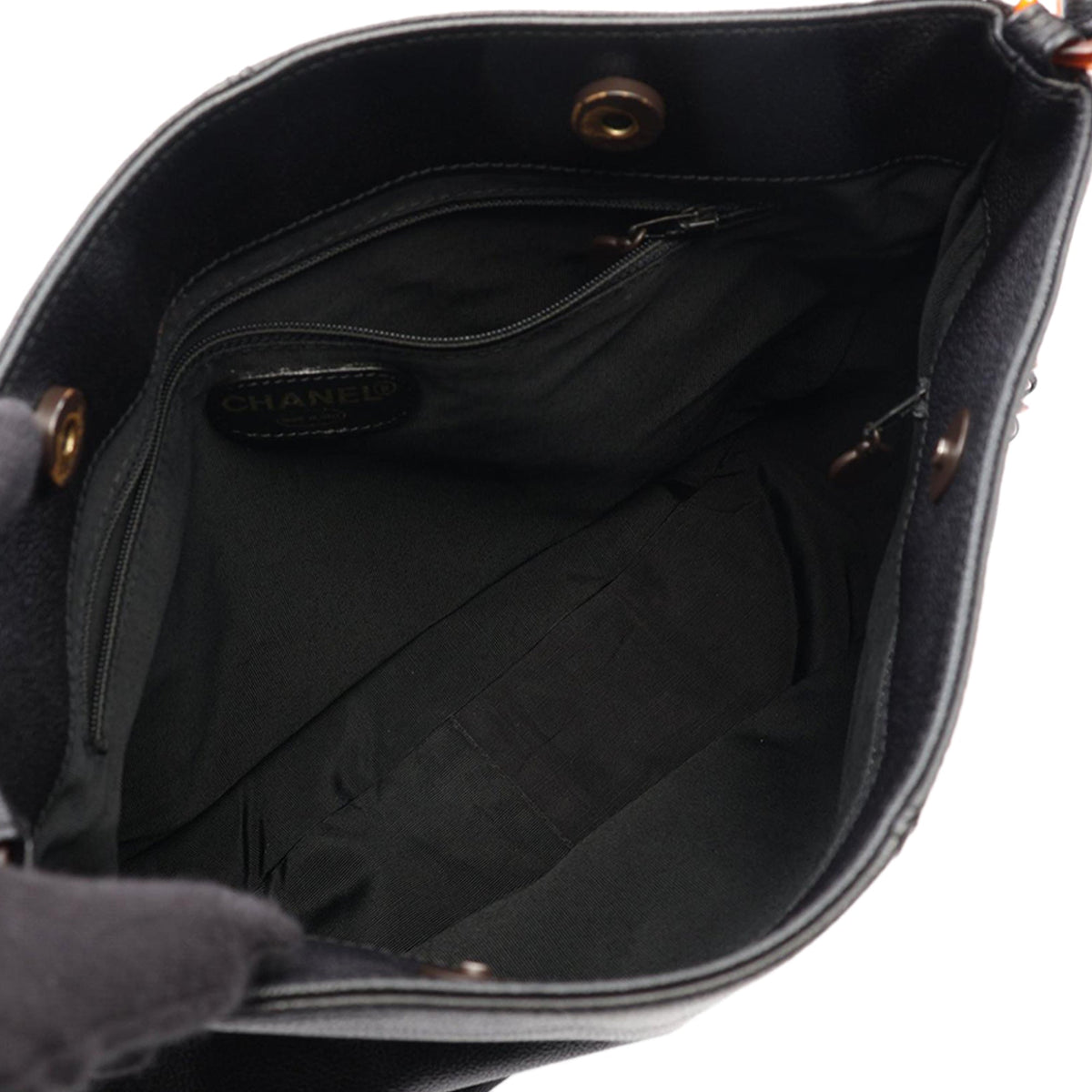 Chanel CC Grained Calfskin Crossbody — Black