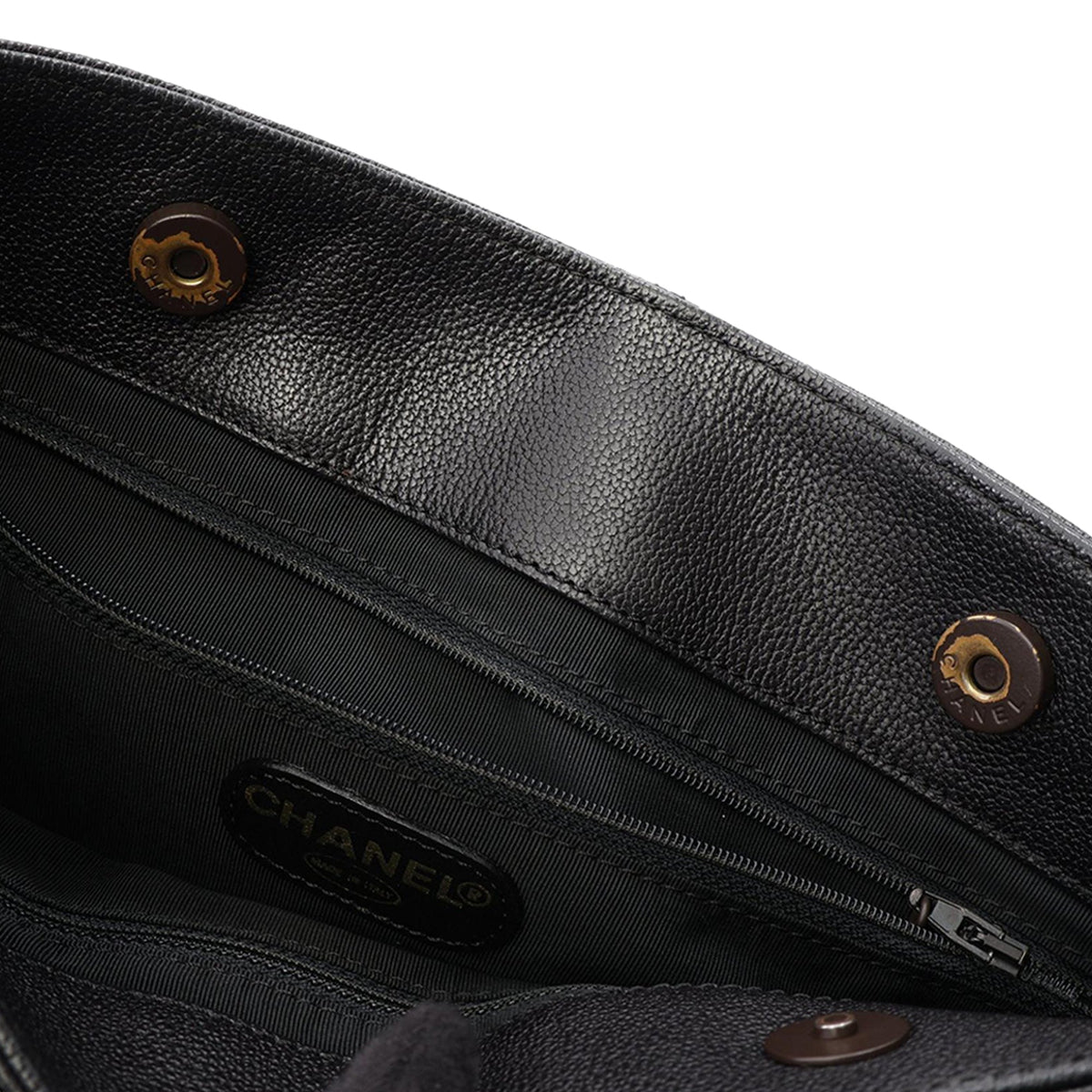 Chanel CC Grained Calfskin Crossbody — Black