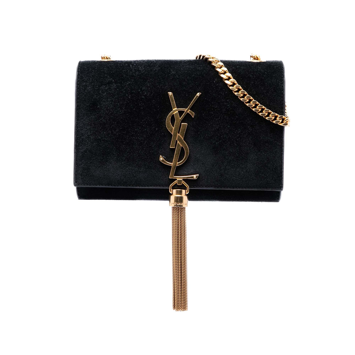 Saint Laurent Small Suede Monogram Kate Tassel Crossbody