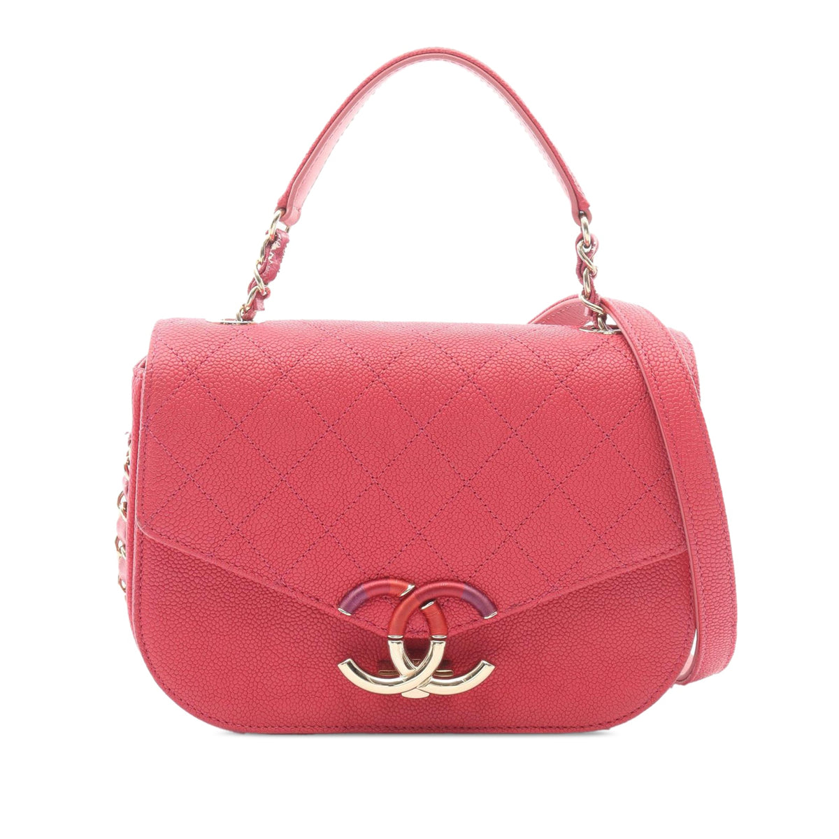 Chanel Small Caviar Paris Cuba Thread Around Flap — Pink
