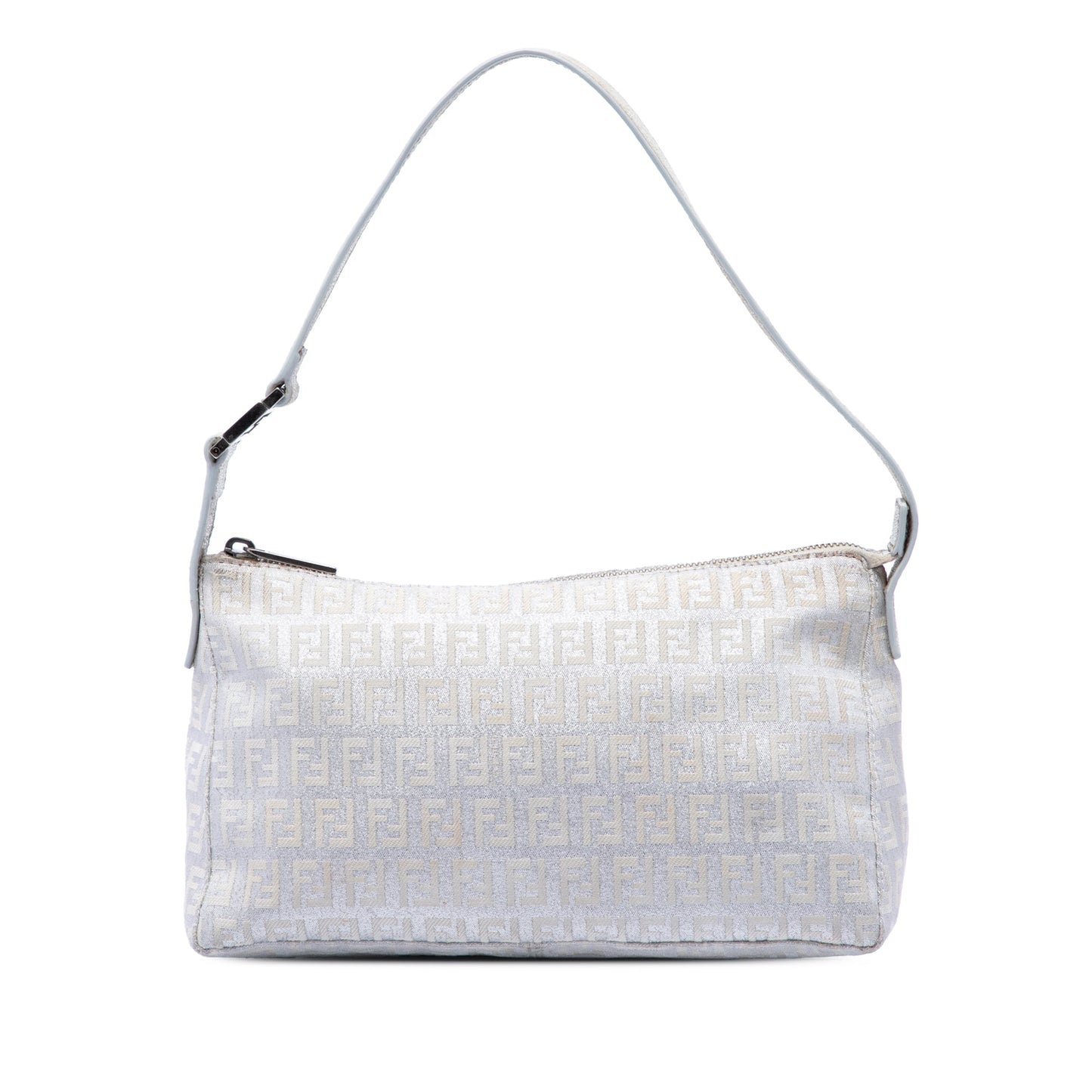 Fendi Zucchino Metallic Canvas Pochette