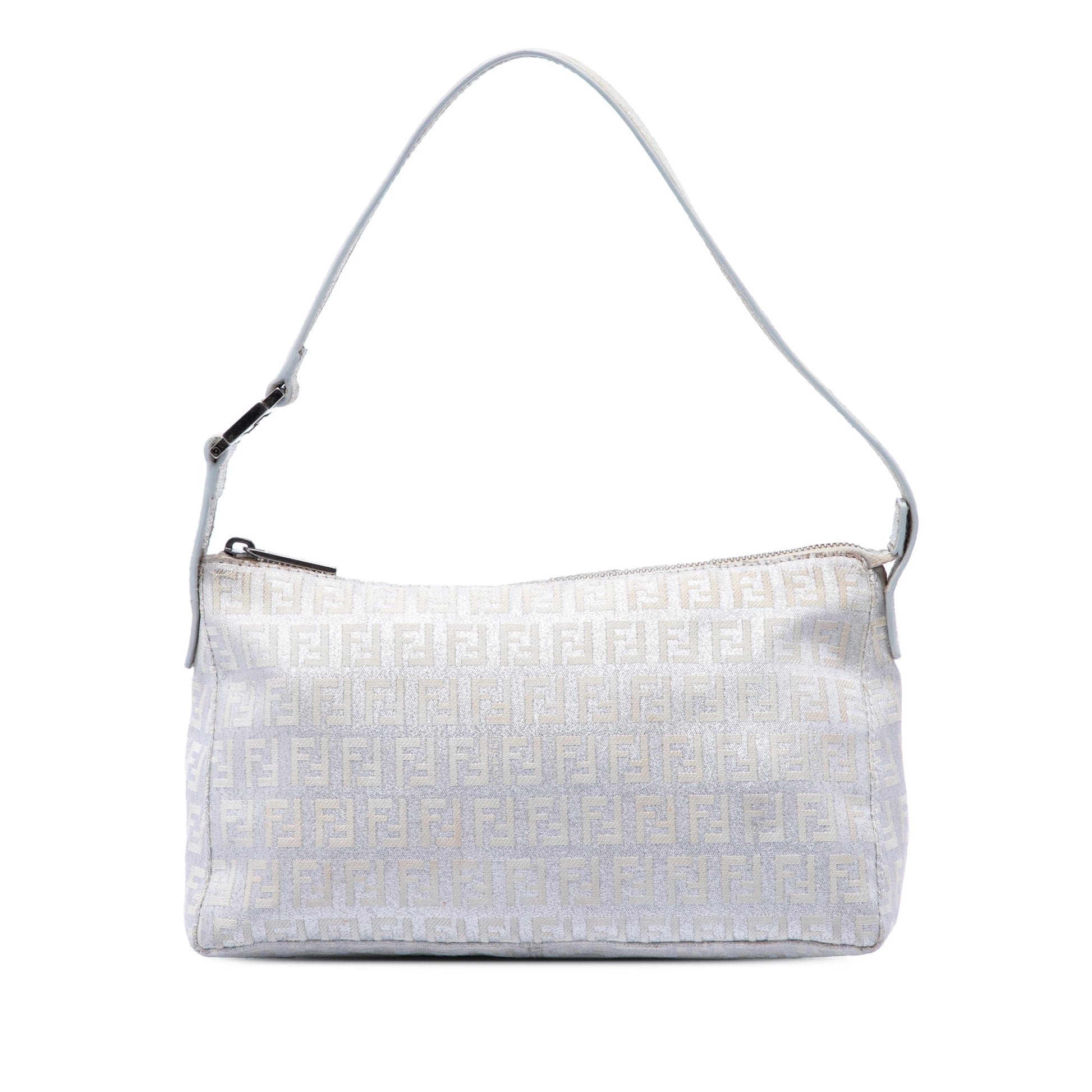 Fendi Zucchino Metallic Canvas Pochette