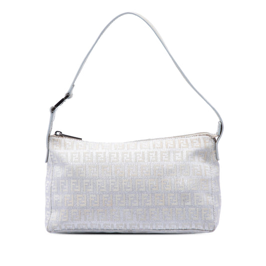Fendi Zucchino Metallic Canvas Pochette