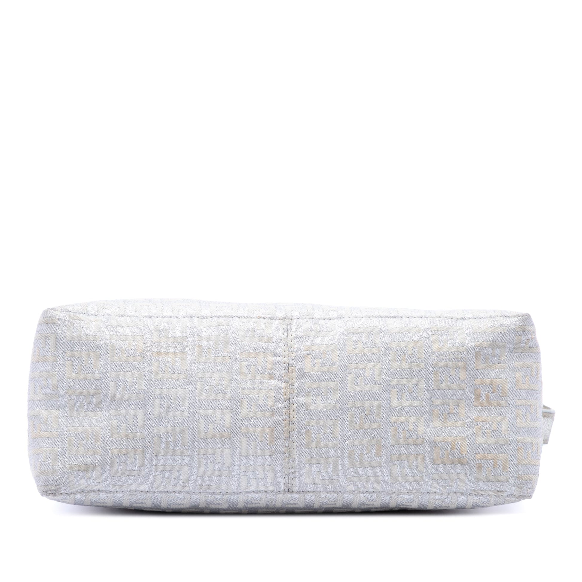 Fendi Zucchino Metallic Canvas Pochette