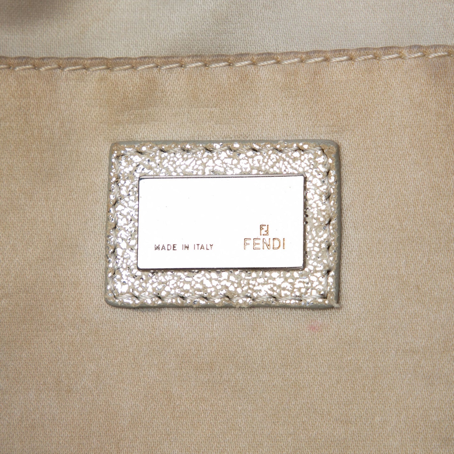 Fendi Zucchino Metallic Canvas Pochette