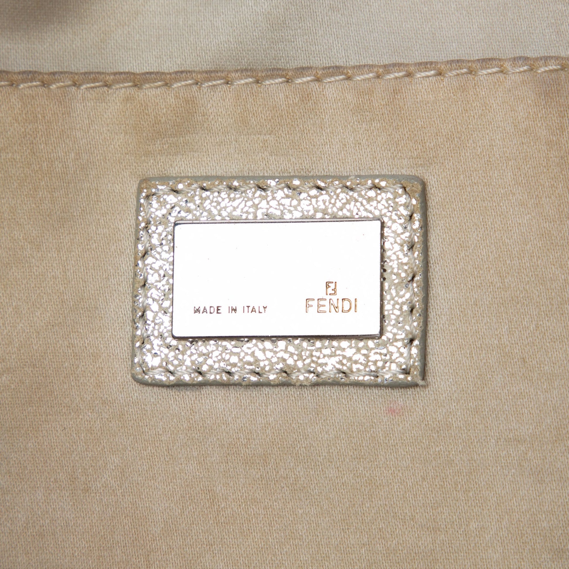 Fendi Zucchino Metallic Canvas Pochette
