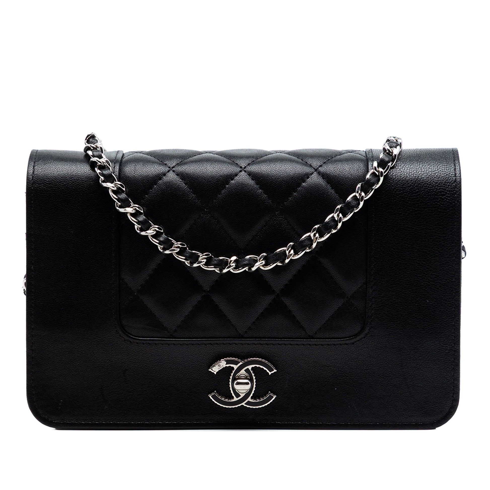 Chanel Quilted Sheepskin Mademoiselle Wallet on Chain