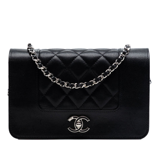 Chanel Quilted Sheepskin Mademoiselle Wallet on Chain