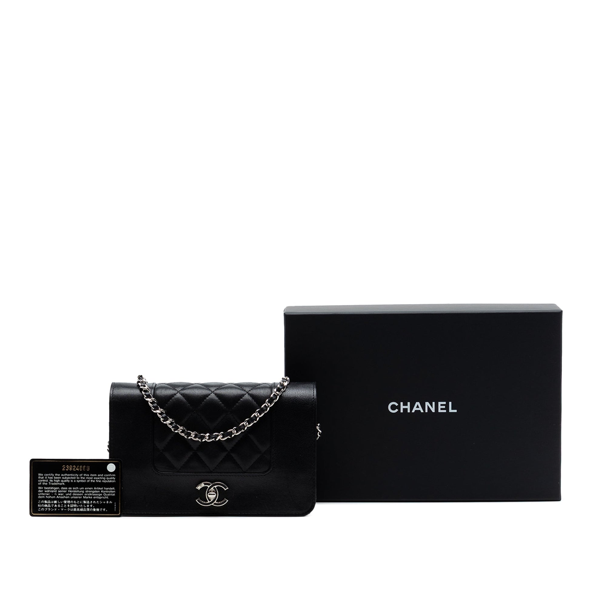Chanel Quilted Sheepskin Mademoiselle Wallet on Chain