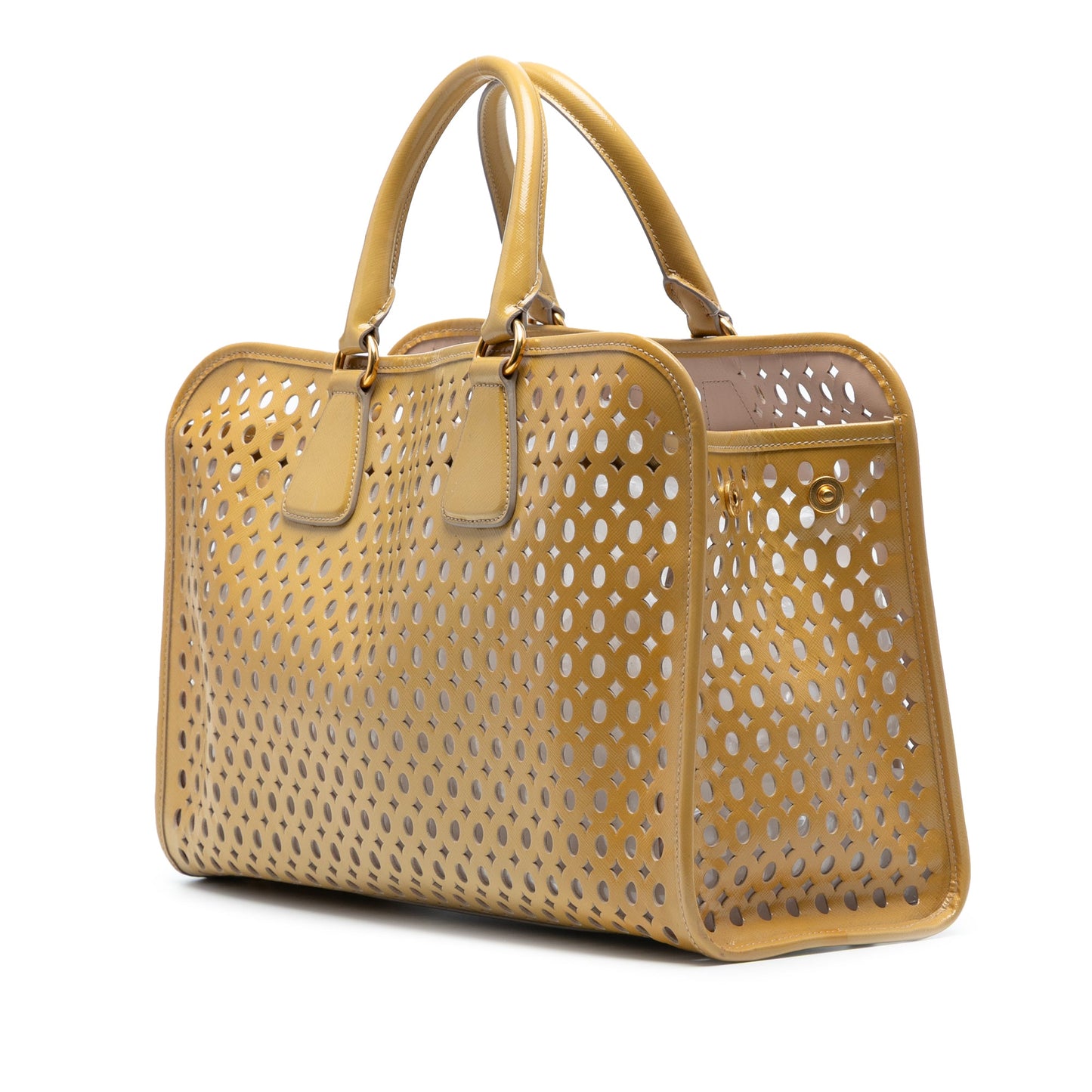 Prada Saffiano Vernice Fori Perforated Tote