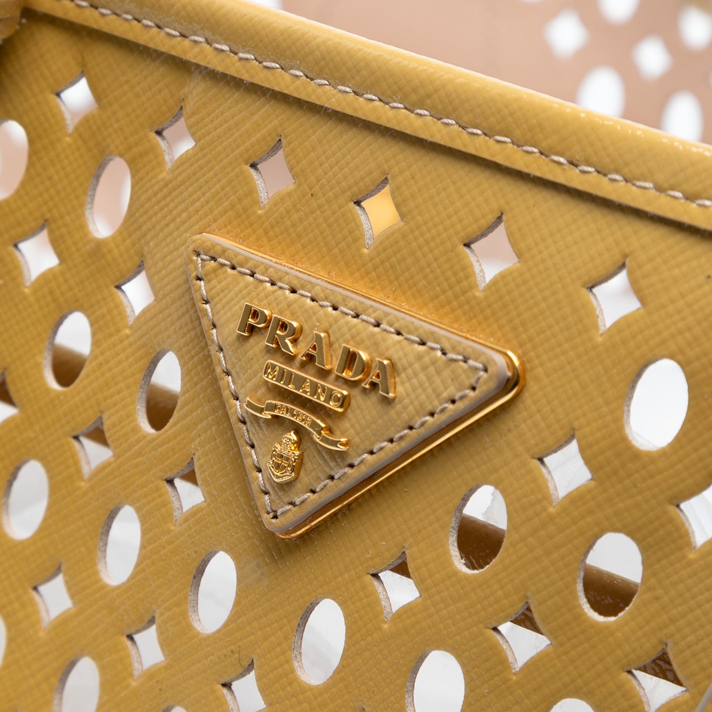 Prada Saffiano Vernice Fori Perforated Tote
