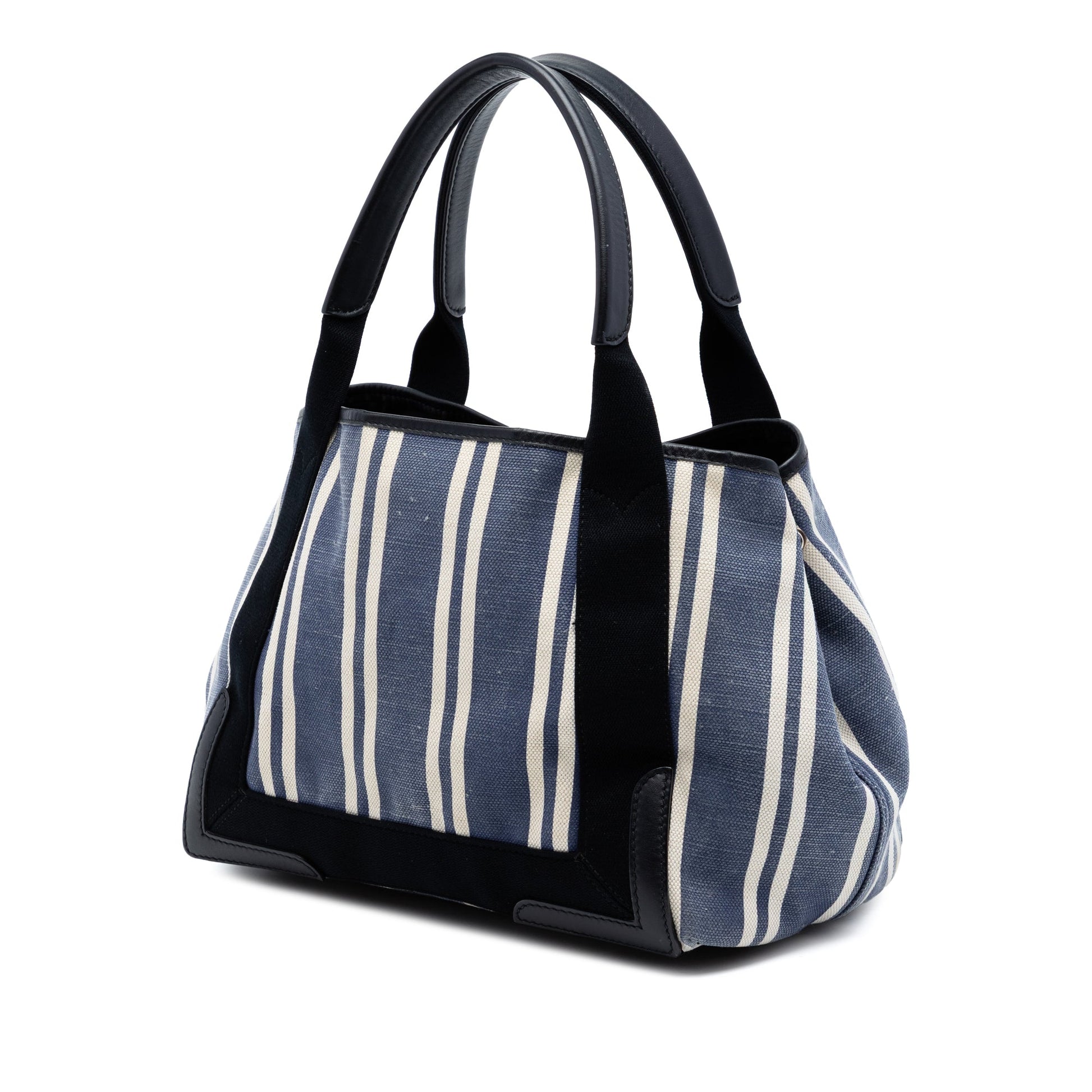 Balenciaga Canvas Striped Navy Cabas S