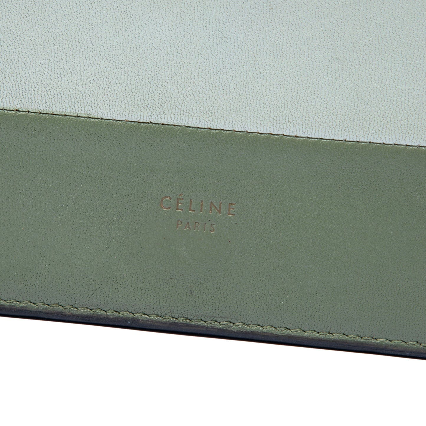 Celine Bicolor Leather Frame Wallet on Chain