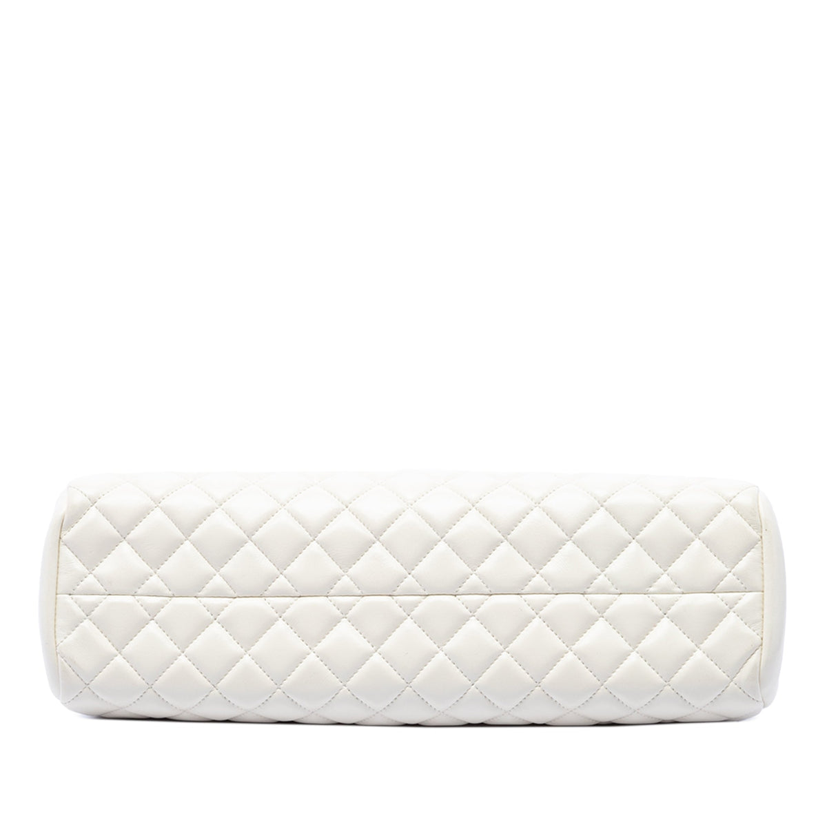 Chanel Medium Quilted Calfskin Just Mademoiselle Bowling Bag — White