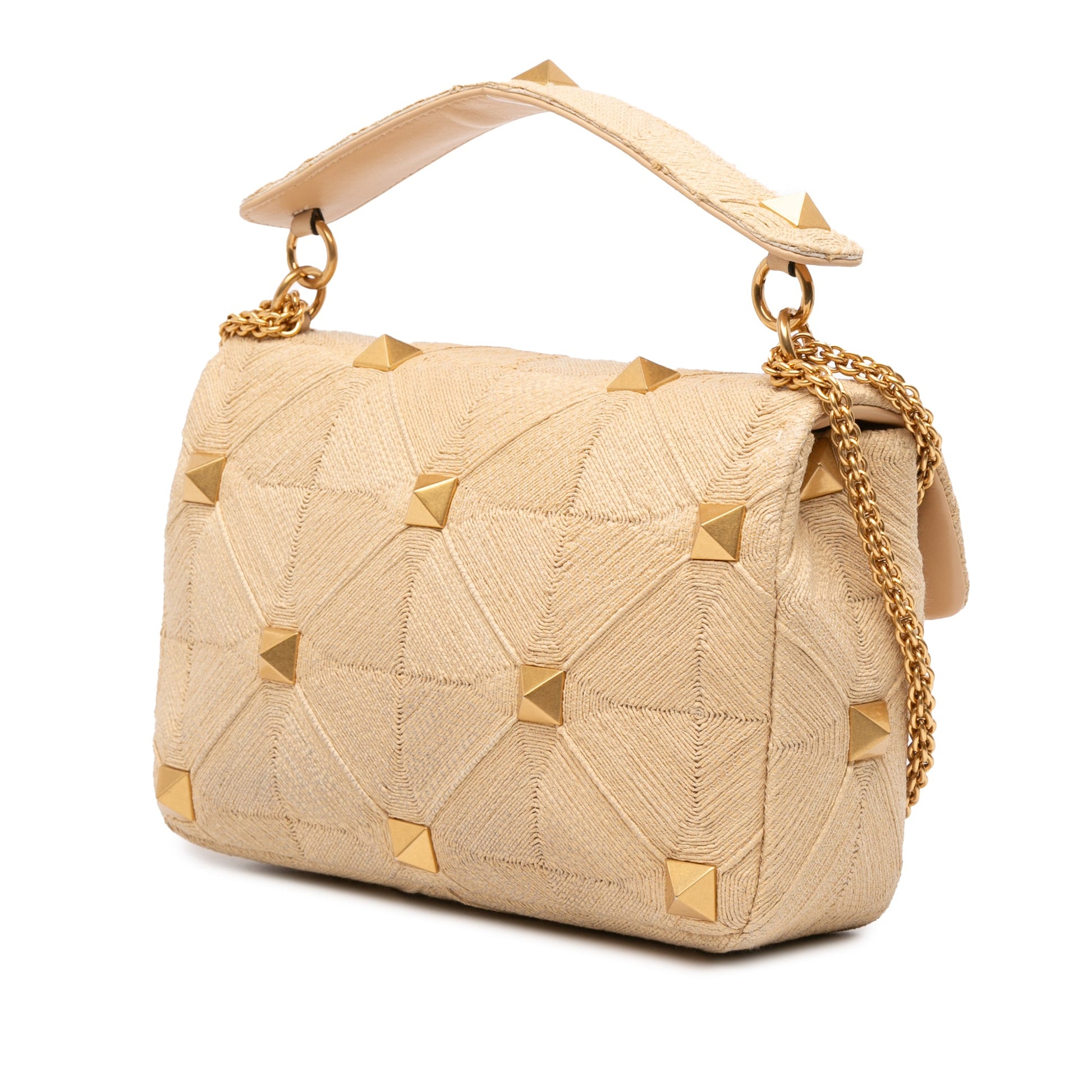 Valentino Large Raffia Roman Stud Satchel