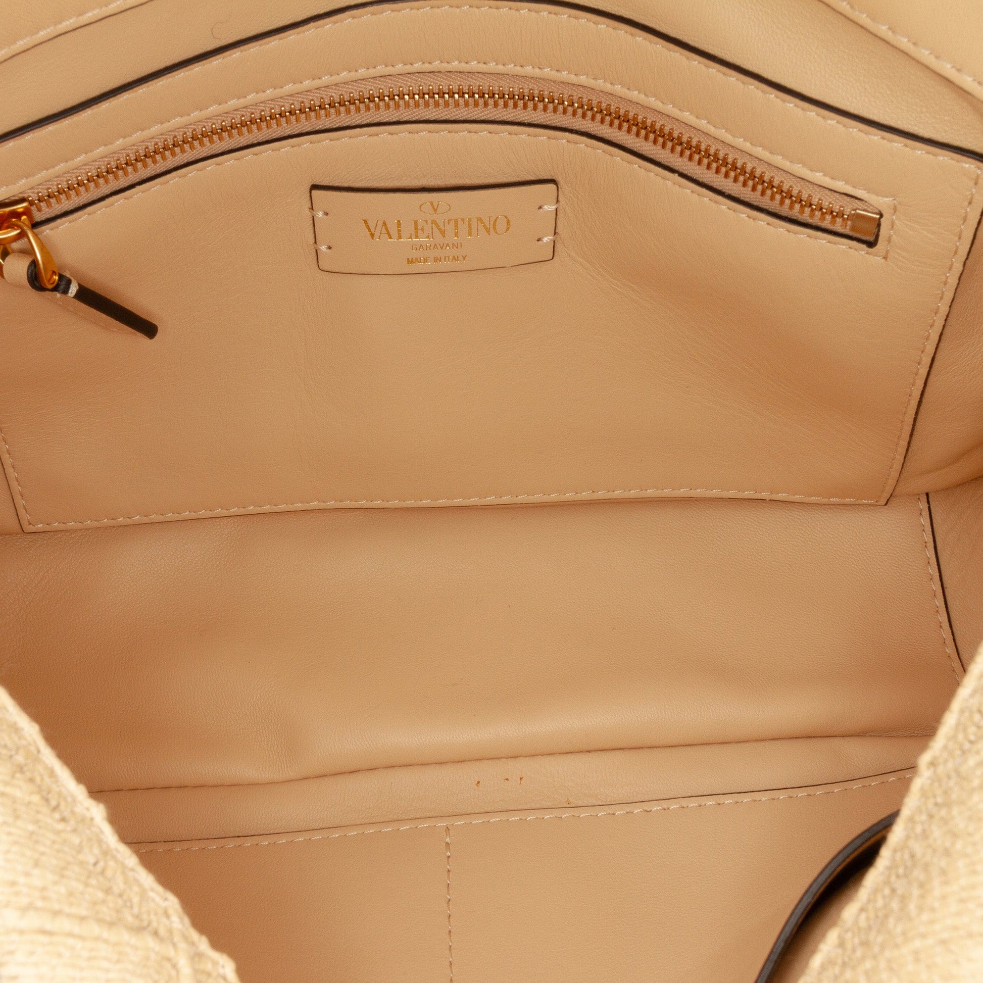 Valentino Large Raffia Roman Stud Satchel