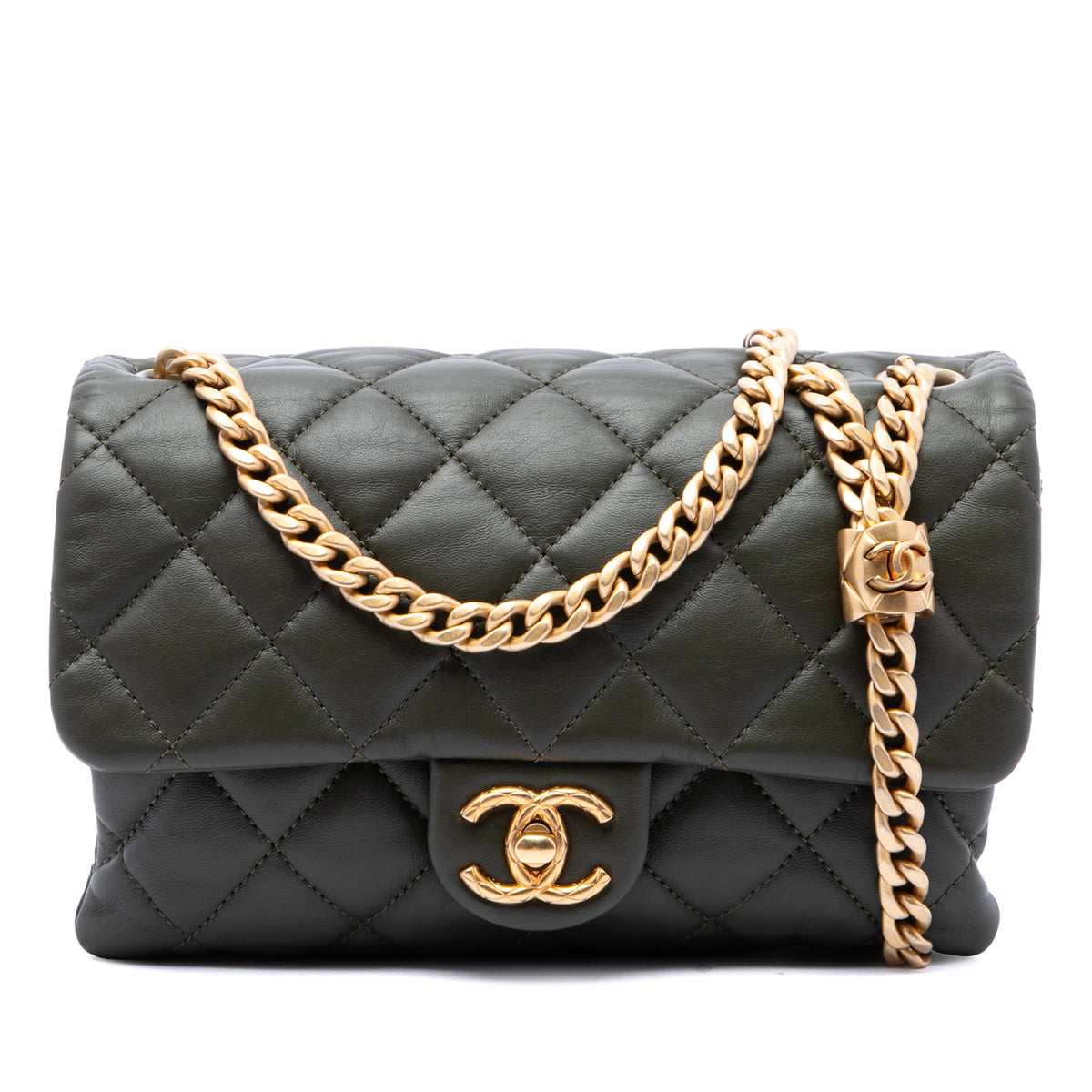 Chanel Small Quilted Lambskin Pillow Crush Flap — Brown
