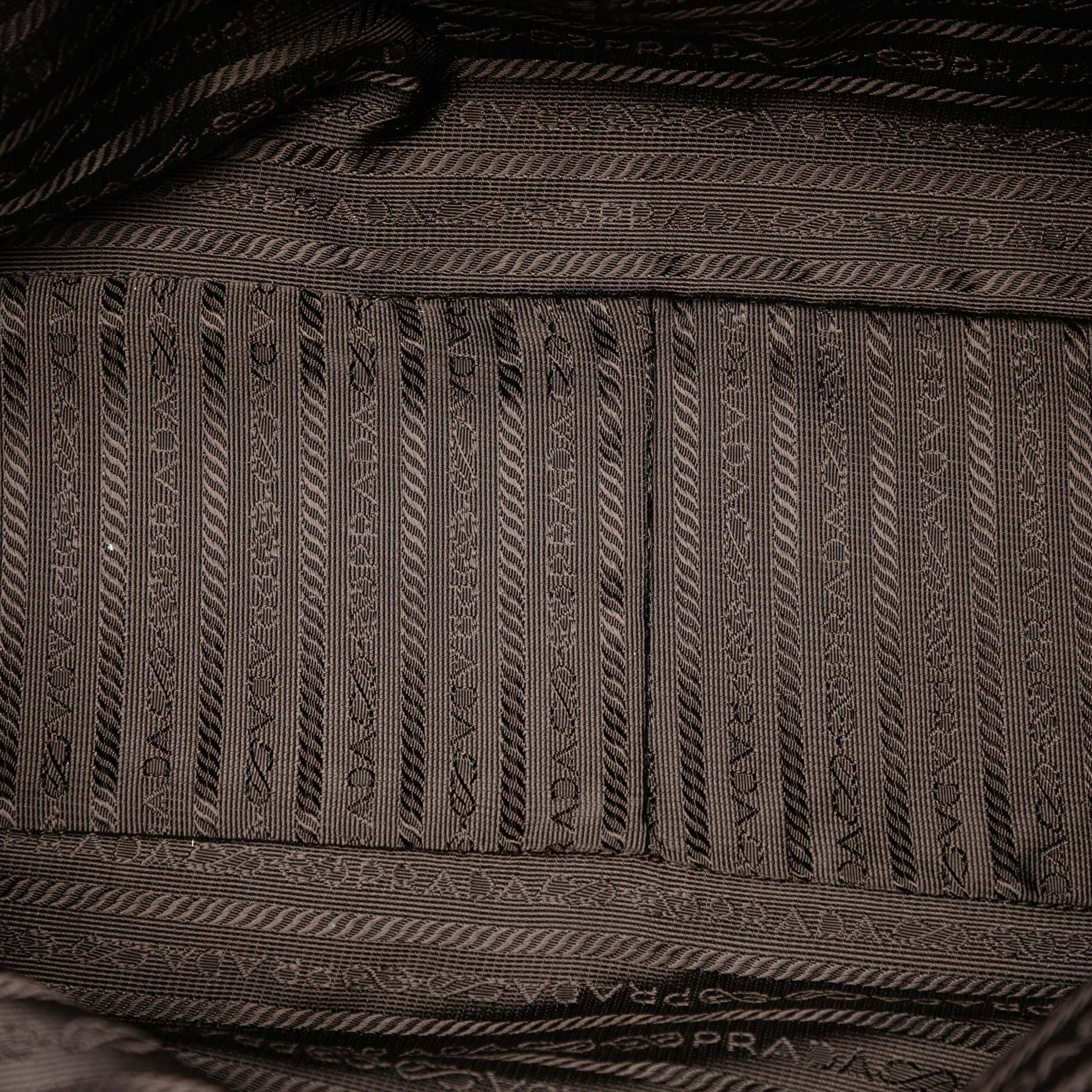 Prada Croc Embossed Leather Trimmed Tessuto Shoulder Bag