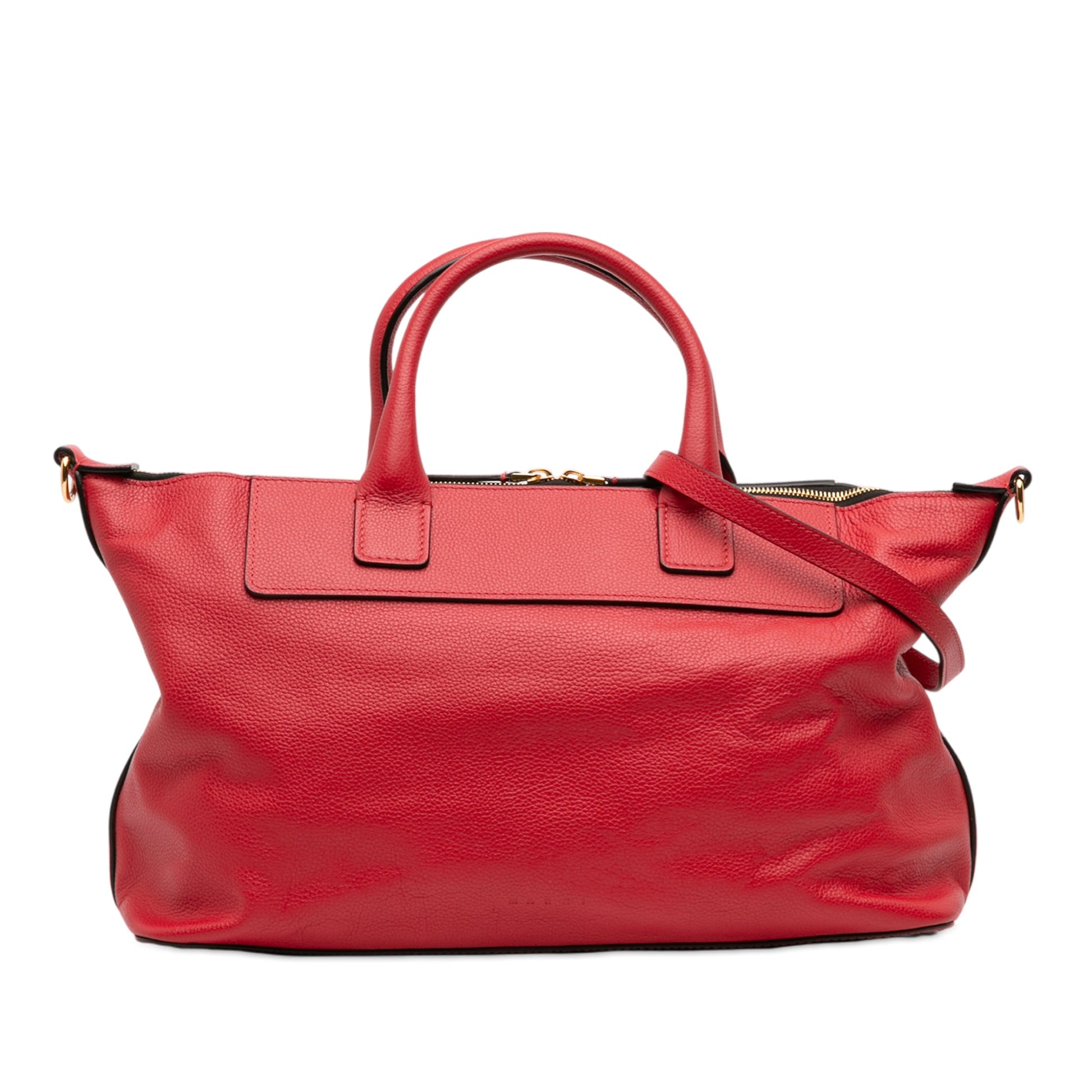 Marni Leather Top Handle Zip Satchel