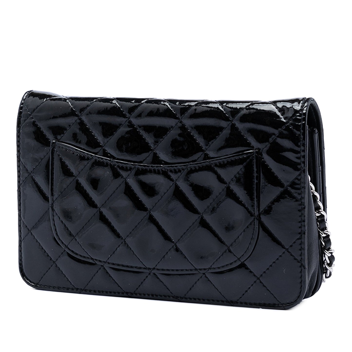 Chanel CC Quilted Patent Wallet On Chain