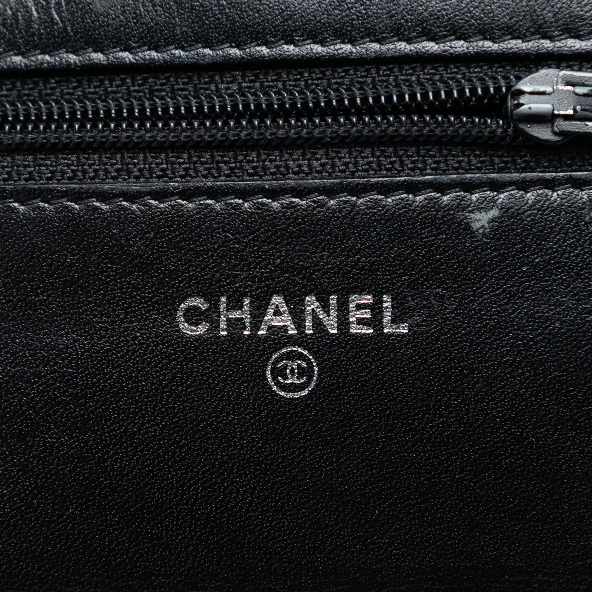 Chanel CC Quilted Patent Wallet On Chain