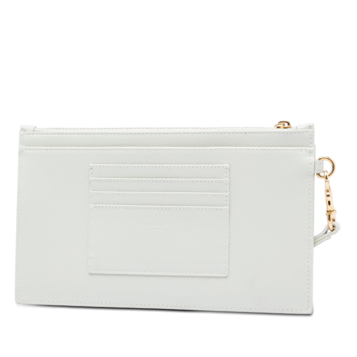 Saint Laurent Grain De Poudre Chevron Monogram Bill Pouch