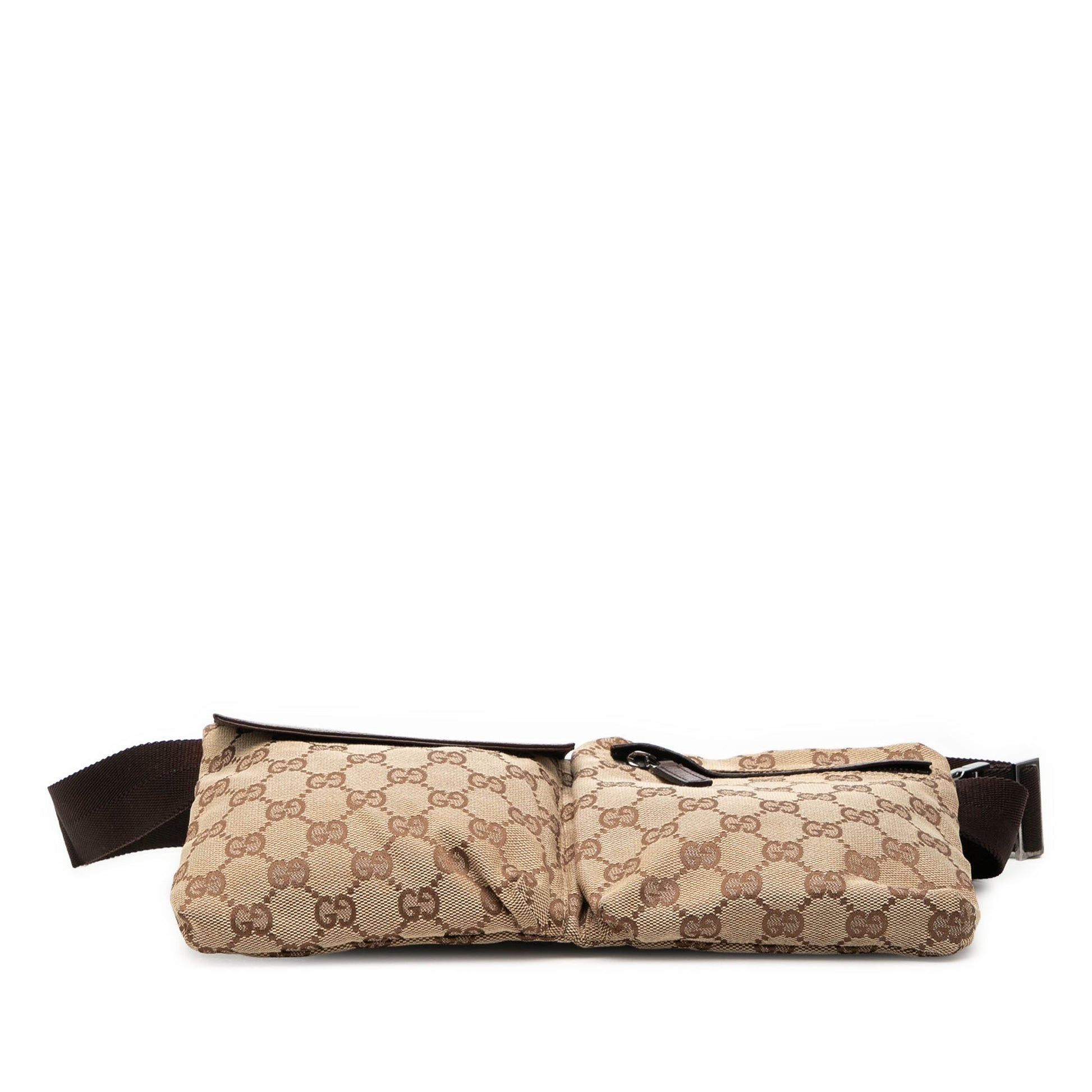 Gucci GG Canvas Double Pocket Belt Bag