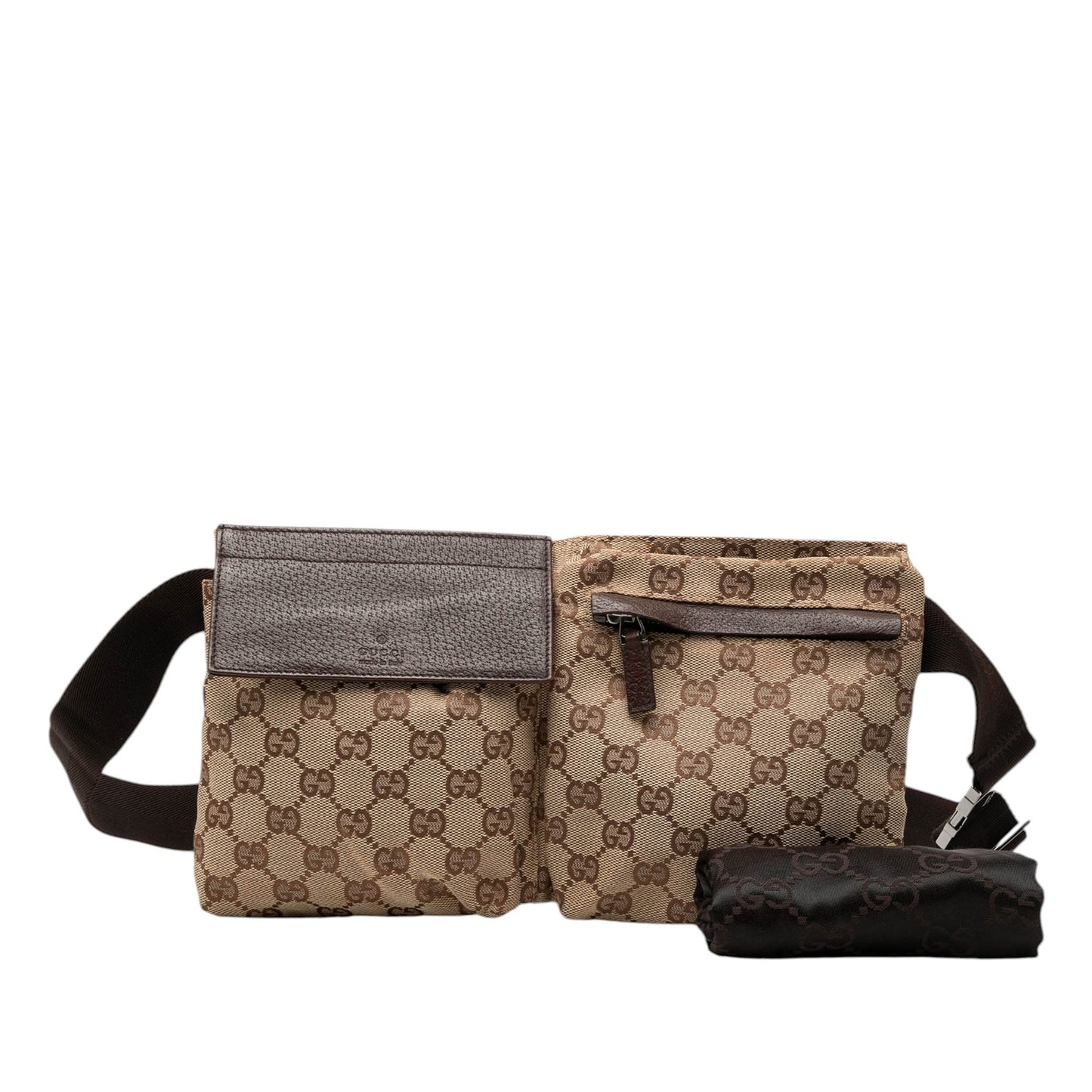 Gucci GG Canvas Double Pocket Belt Bag