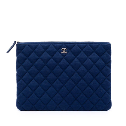 Chanel Medium Quilted Jersey O Case Clutch