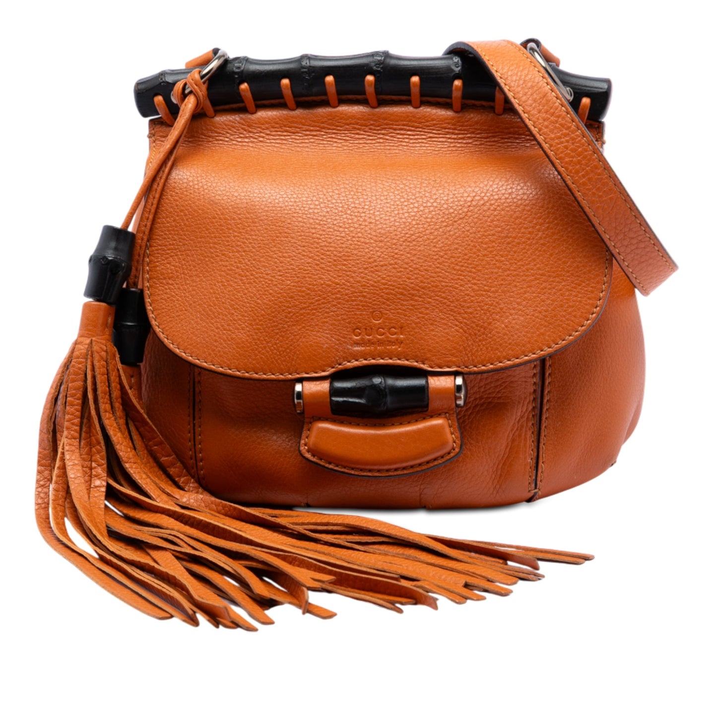 Gucci Small Leather Bamboo Nouveau Fringe Crossbody