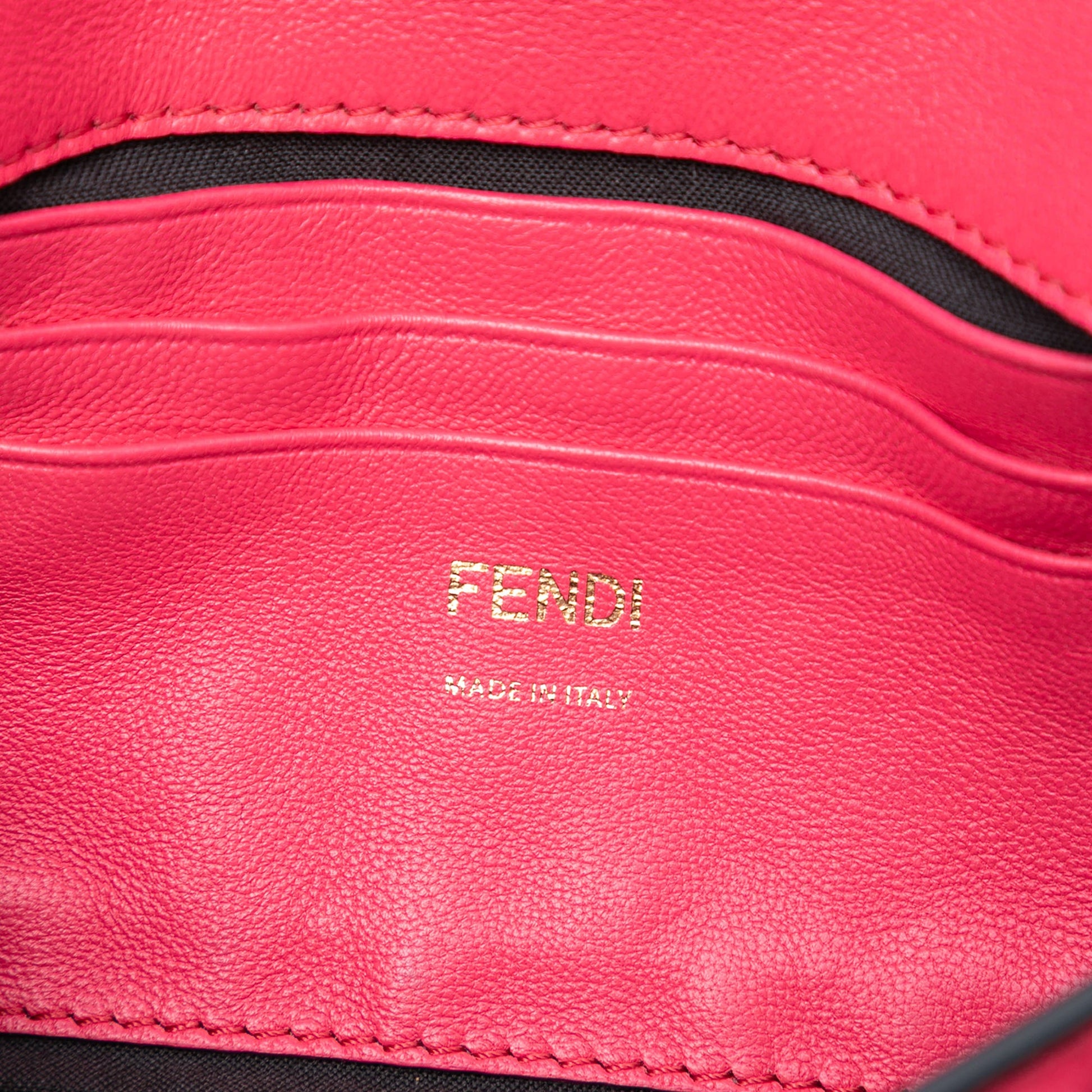 Fendi Mini Zucca Embossed Leather Baguette Satchel