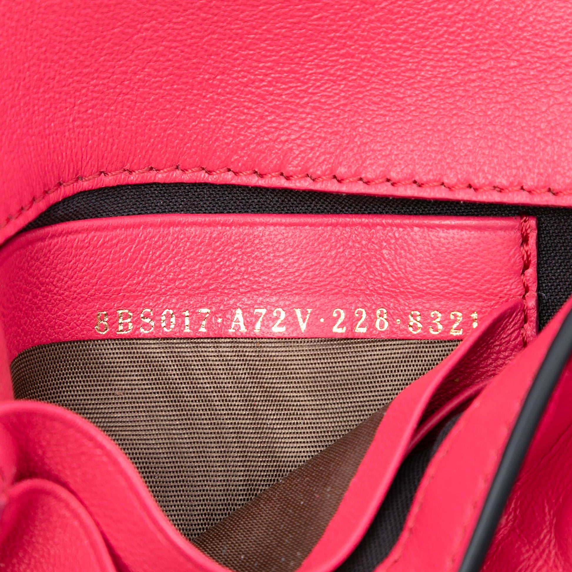Fendi Mini Zucca Embossed Leather Baguette Satchel