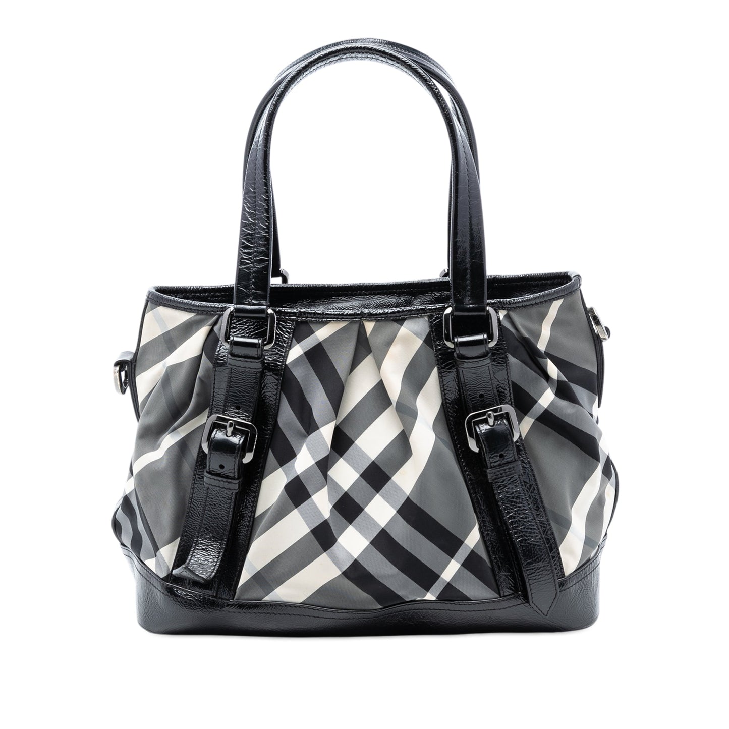 Burberry Medium Beat Check Nylon Lowry Satchel