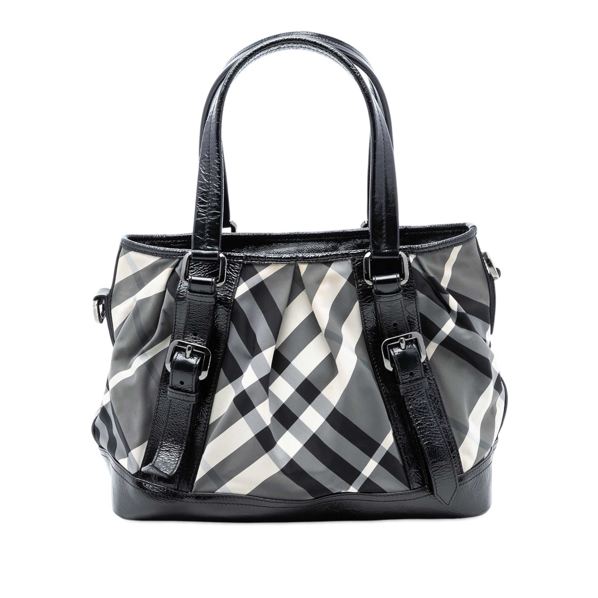 Burberry Medium Beat Check Nylon Lowry Satchel