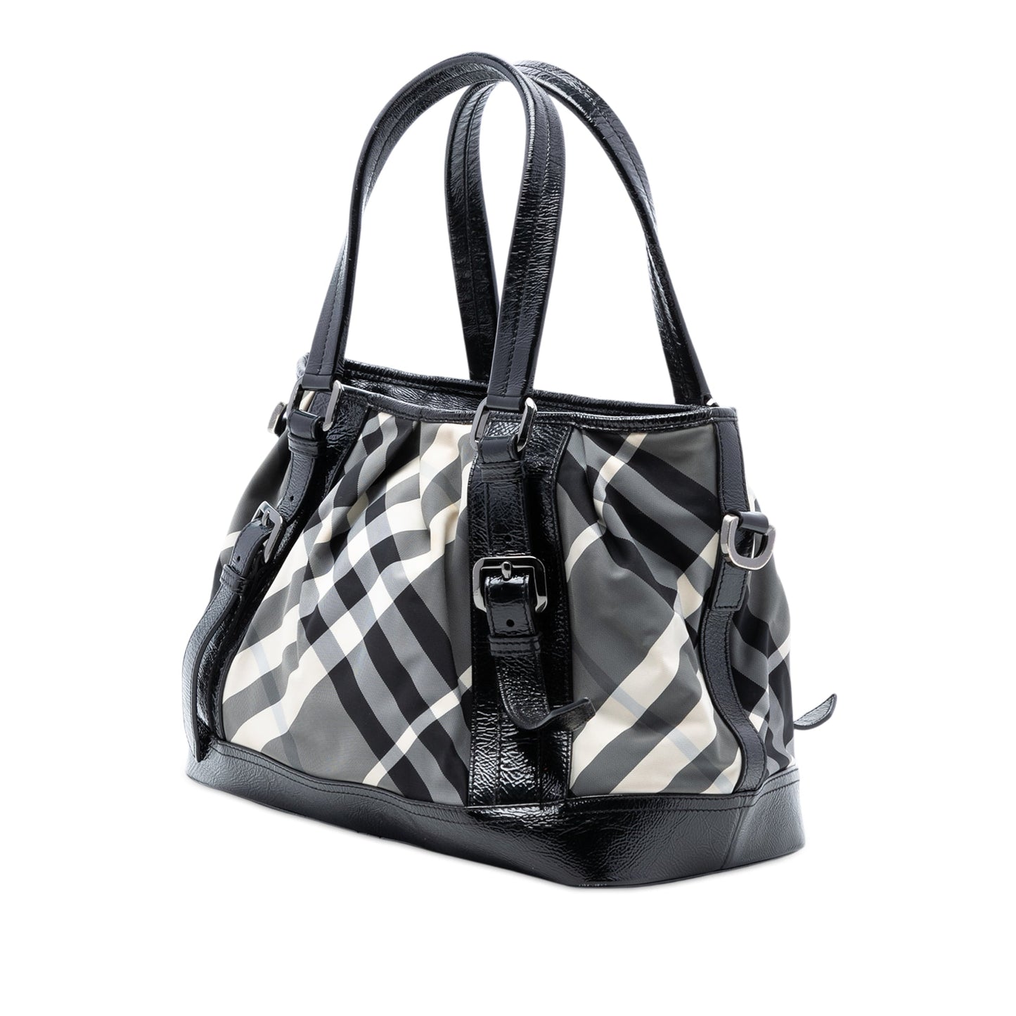 Burberry Medium Beat Check Nylon Lowry Satchel