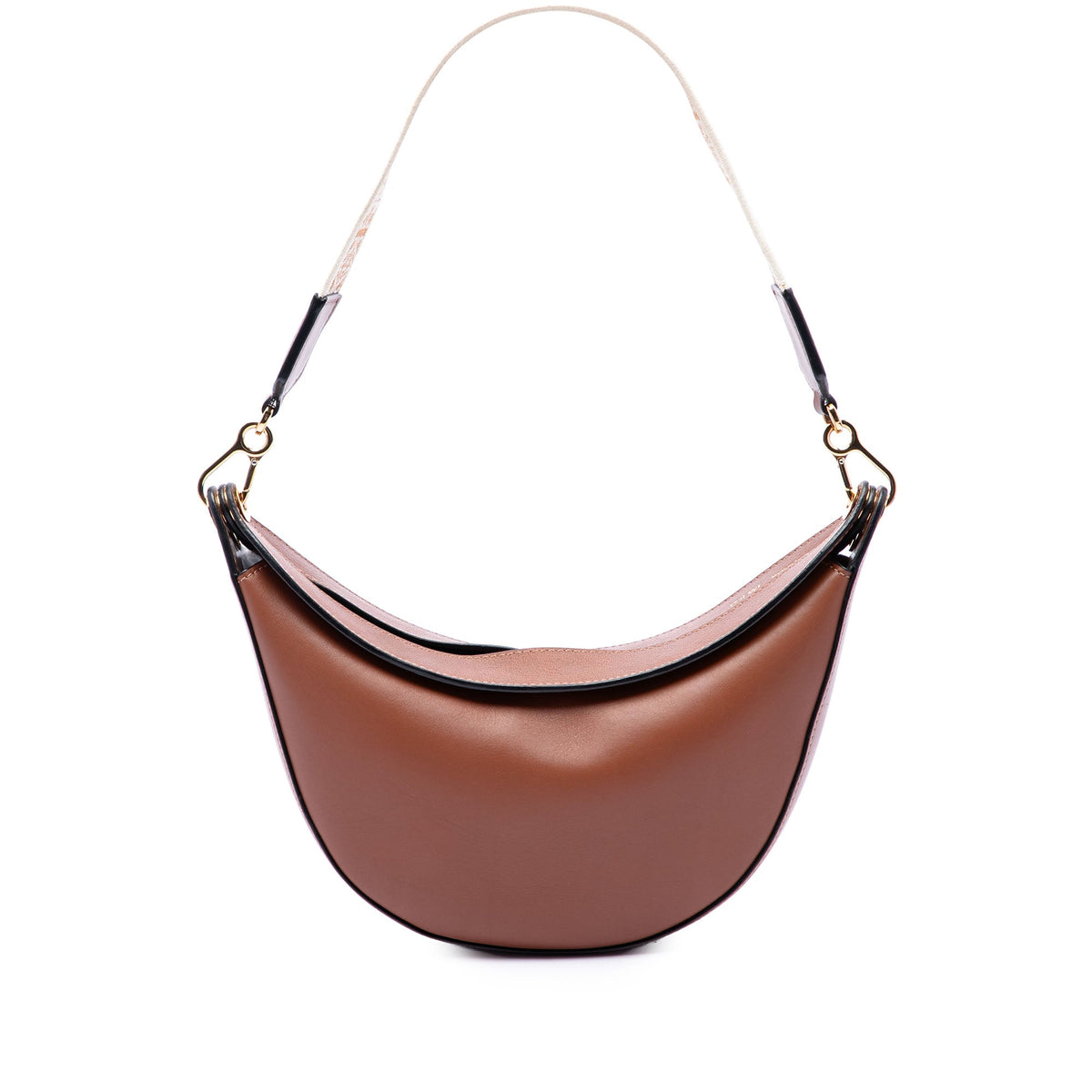 LOEWE Small Leather Luna Hobo — Brown