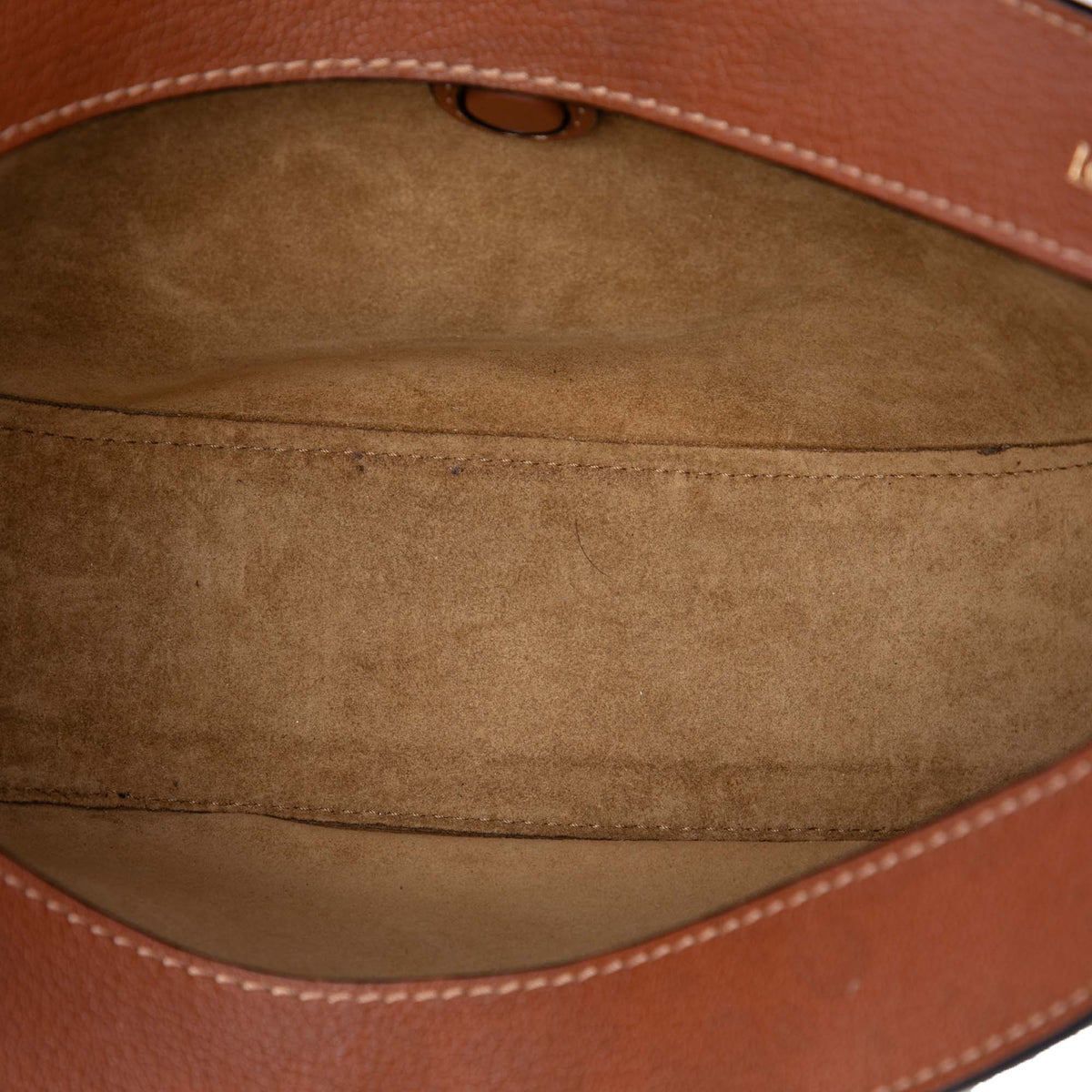LOEWE Small Leather Luna Hobo — Brown