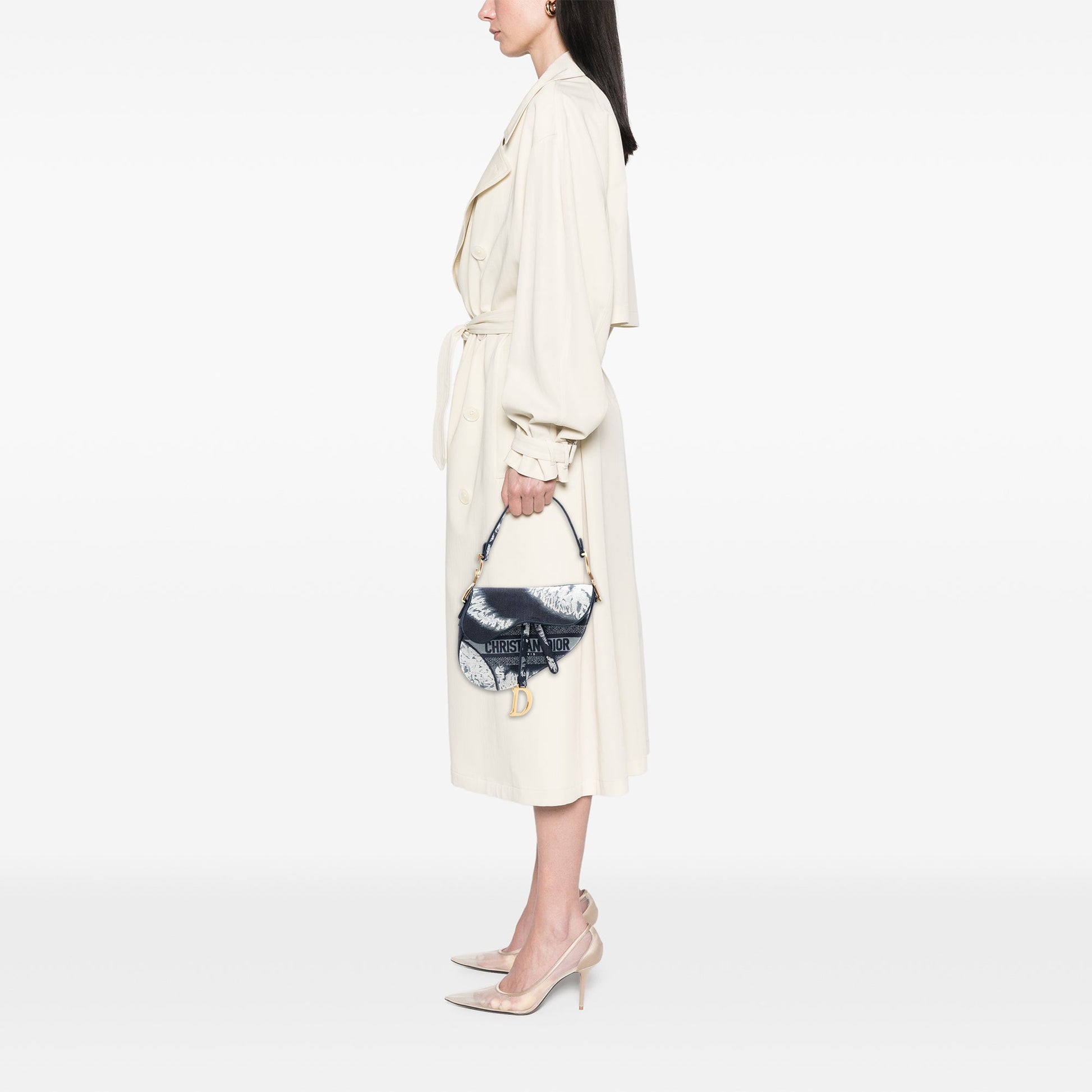 Canvas Embroidered Tie Dye Saddle Bag