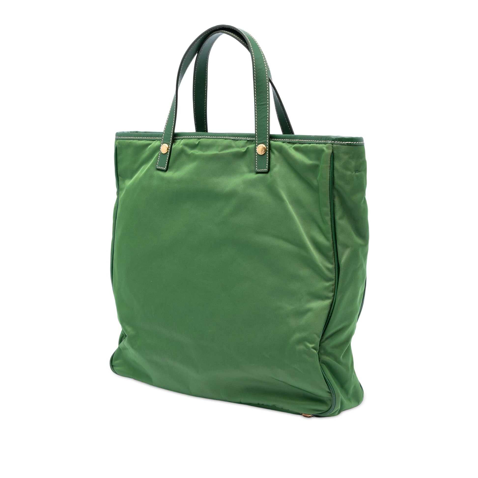Prada Saffiano Trimmed Tessuto Logo Plate Convertible Tote